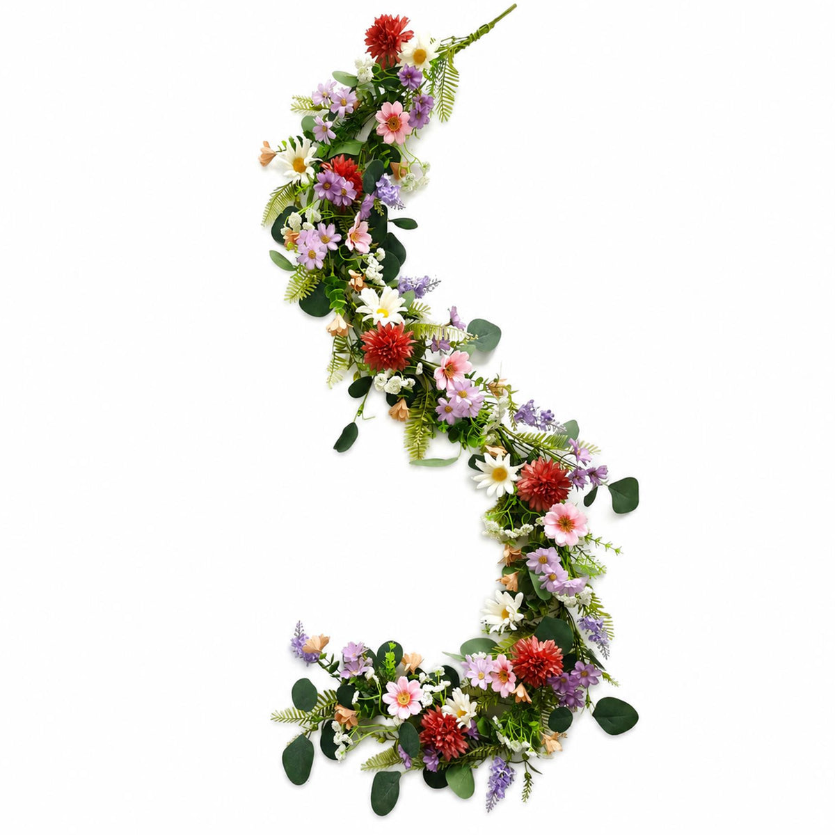 155cm Artificial Pink Meadow Flower Garland – image 3