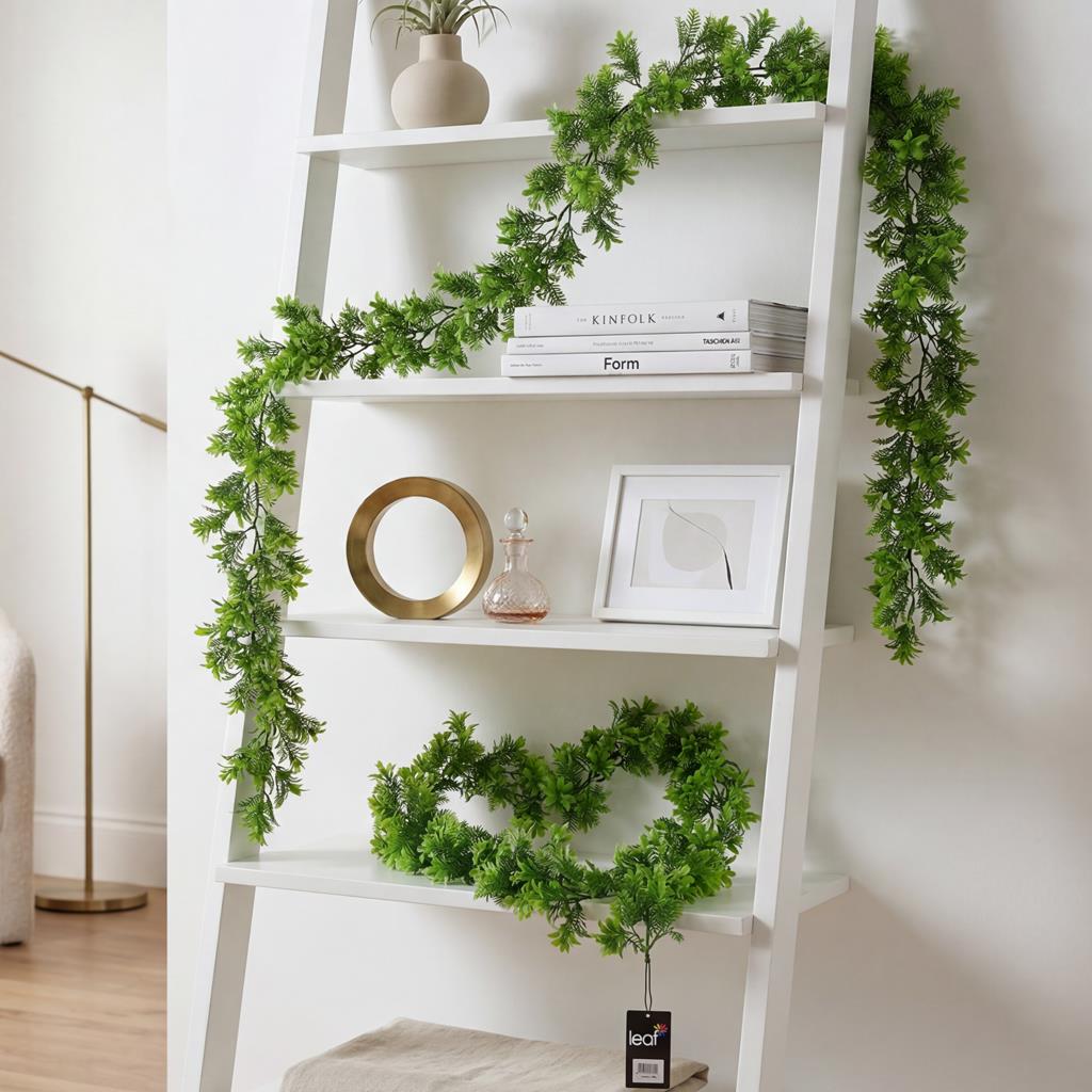 Guirlande florale artificielle verte de 160 cm, décoration suspendue en feuillage