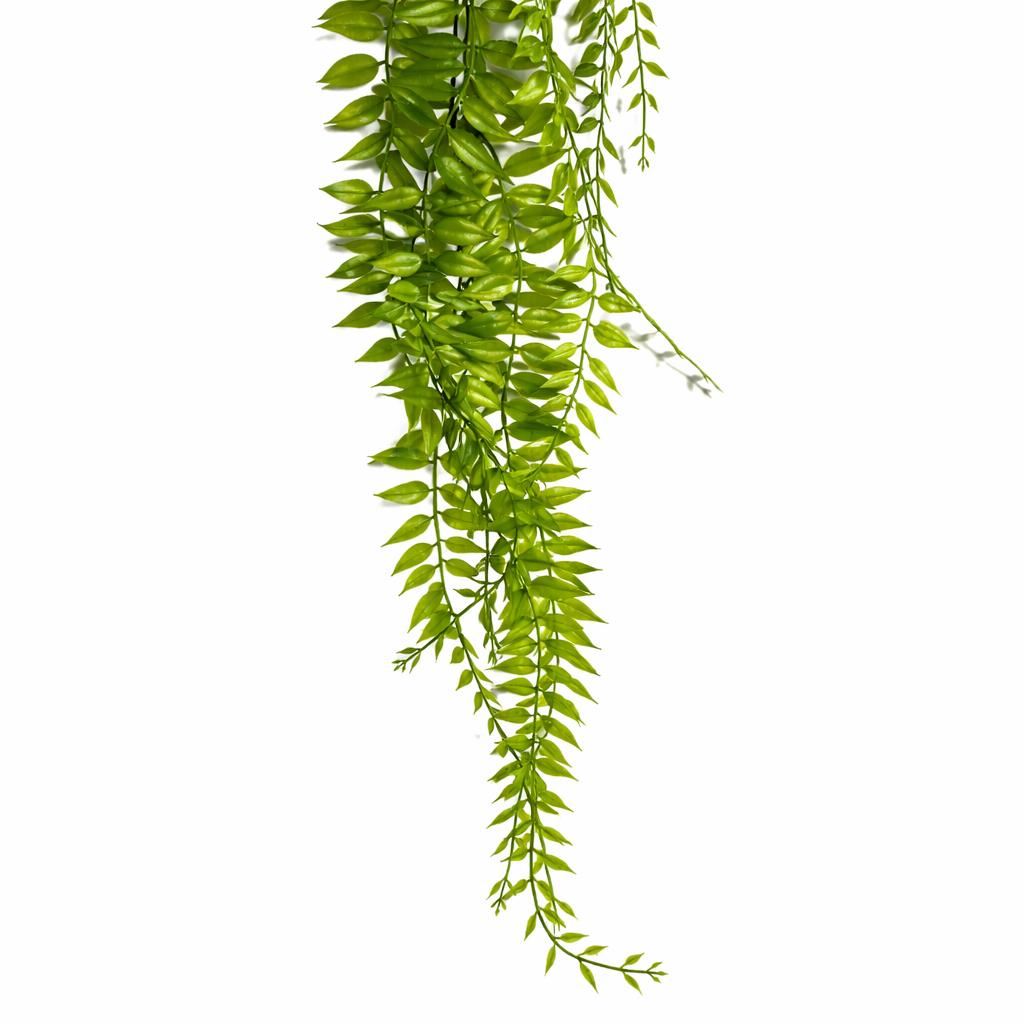 Plante suspendue artificielle de 100 cm à feuilles vertes, fougère tombante avec tiges supérieures armées