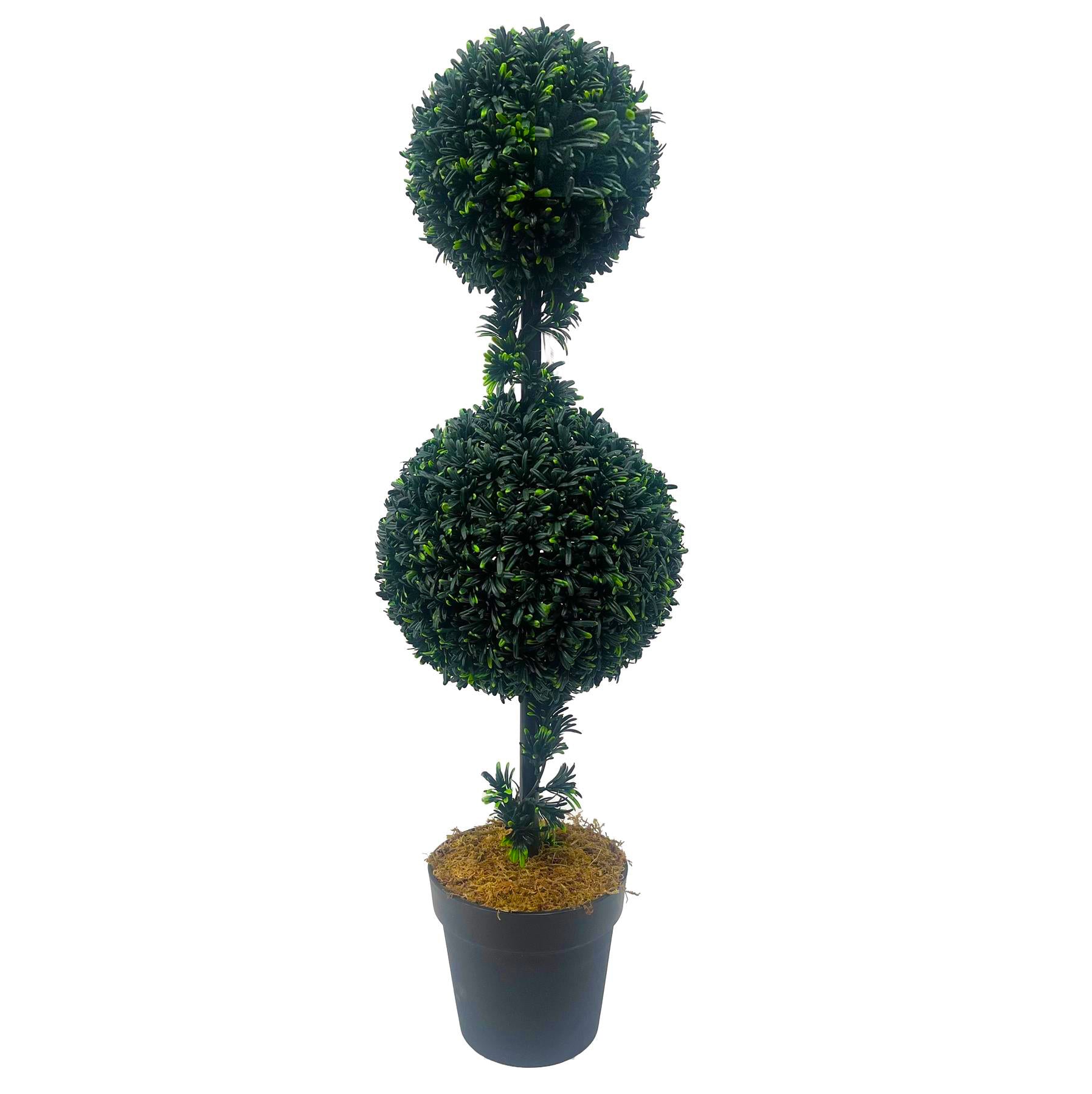 90cm Podocarpus Double Ball Topiary Tree Artificial