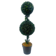 90cm Podocarpus Double Ball Topiary Tree Artificial