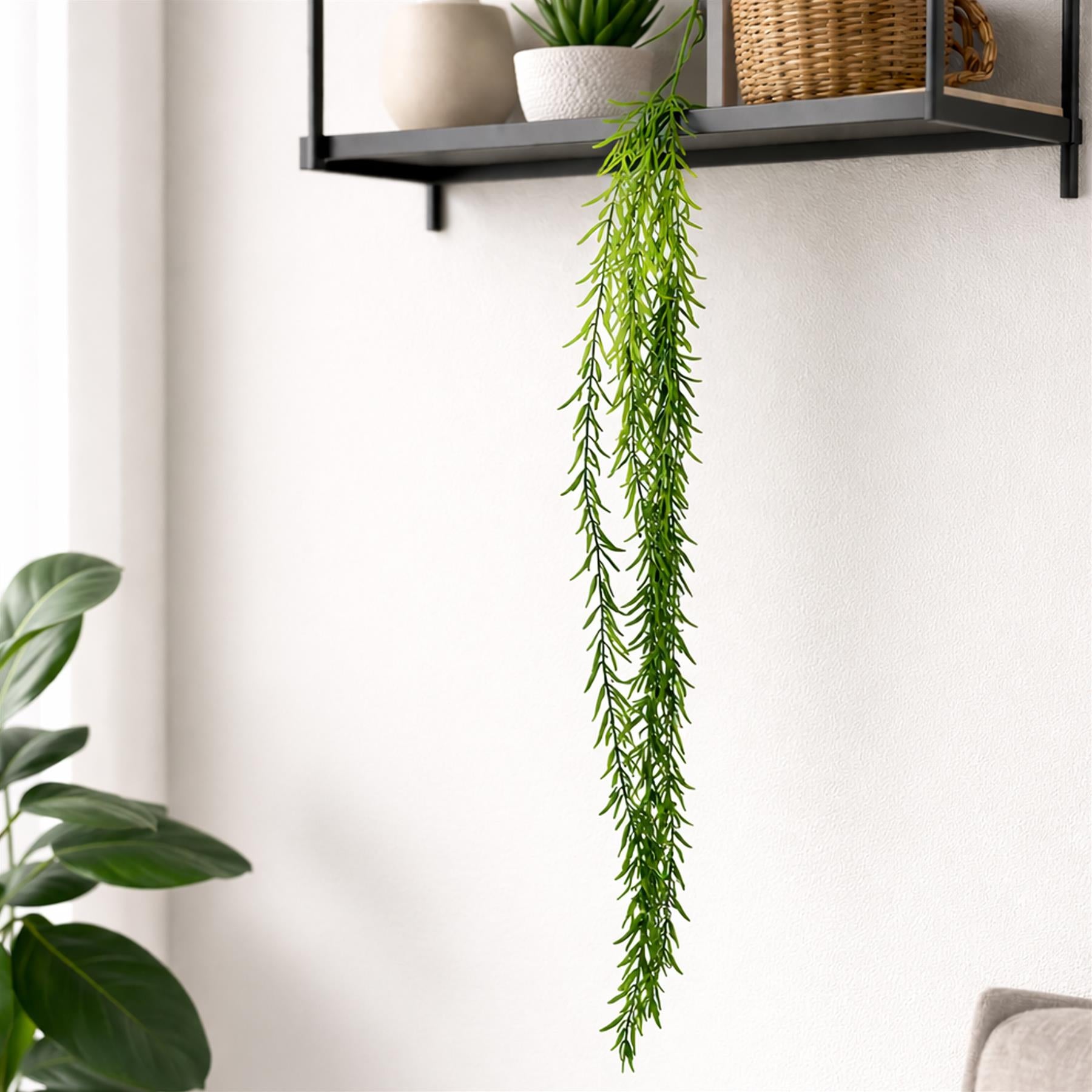 Plante artificielle suspendue style rhipsalis de 100cm - Bouts vert foncé