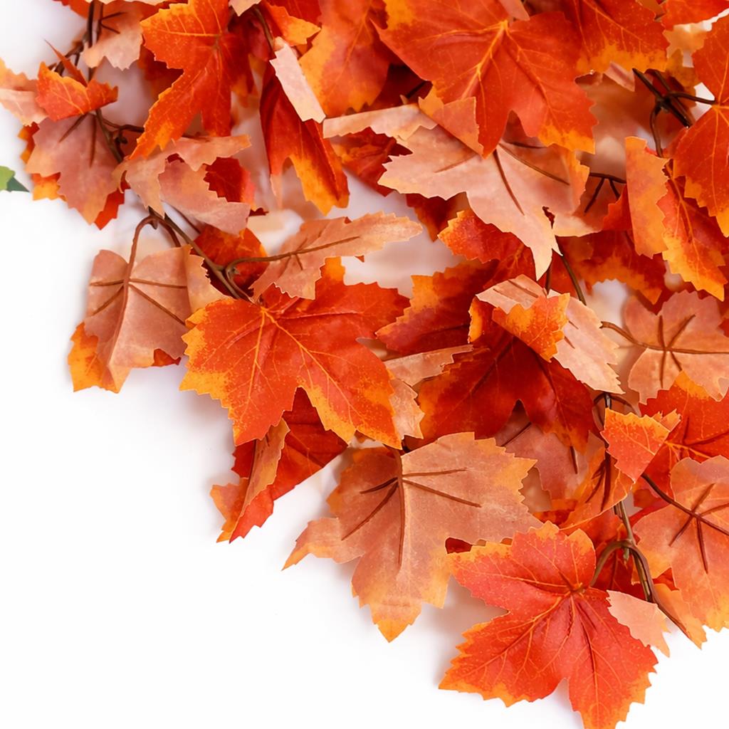 70cm Artificial Trailing Grape Ivy Plant Faux Hanging Foliage - Orange