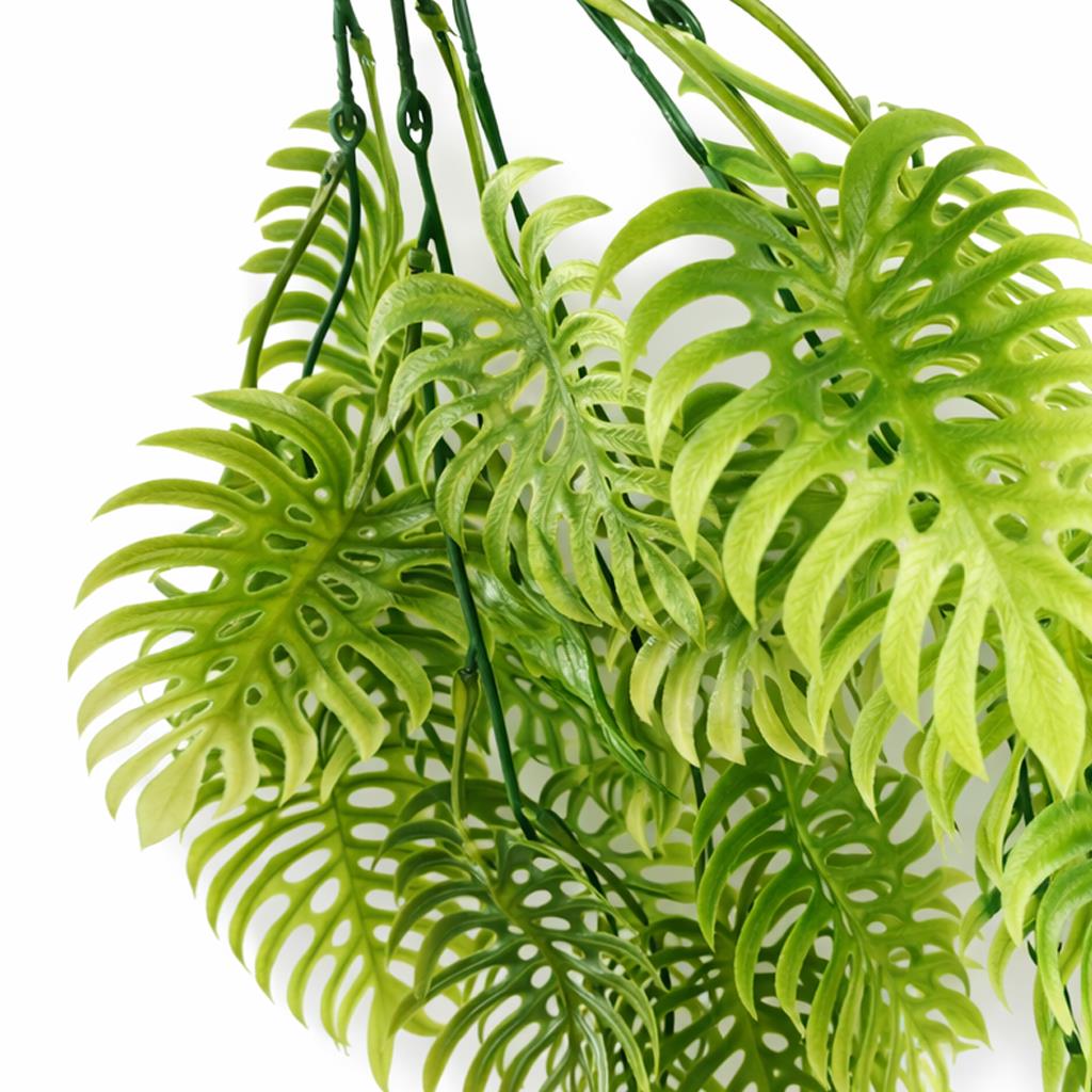 80cm künstliche Hängepflanze tropische Monstera – Hellgrün