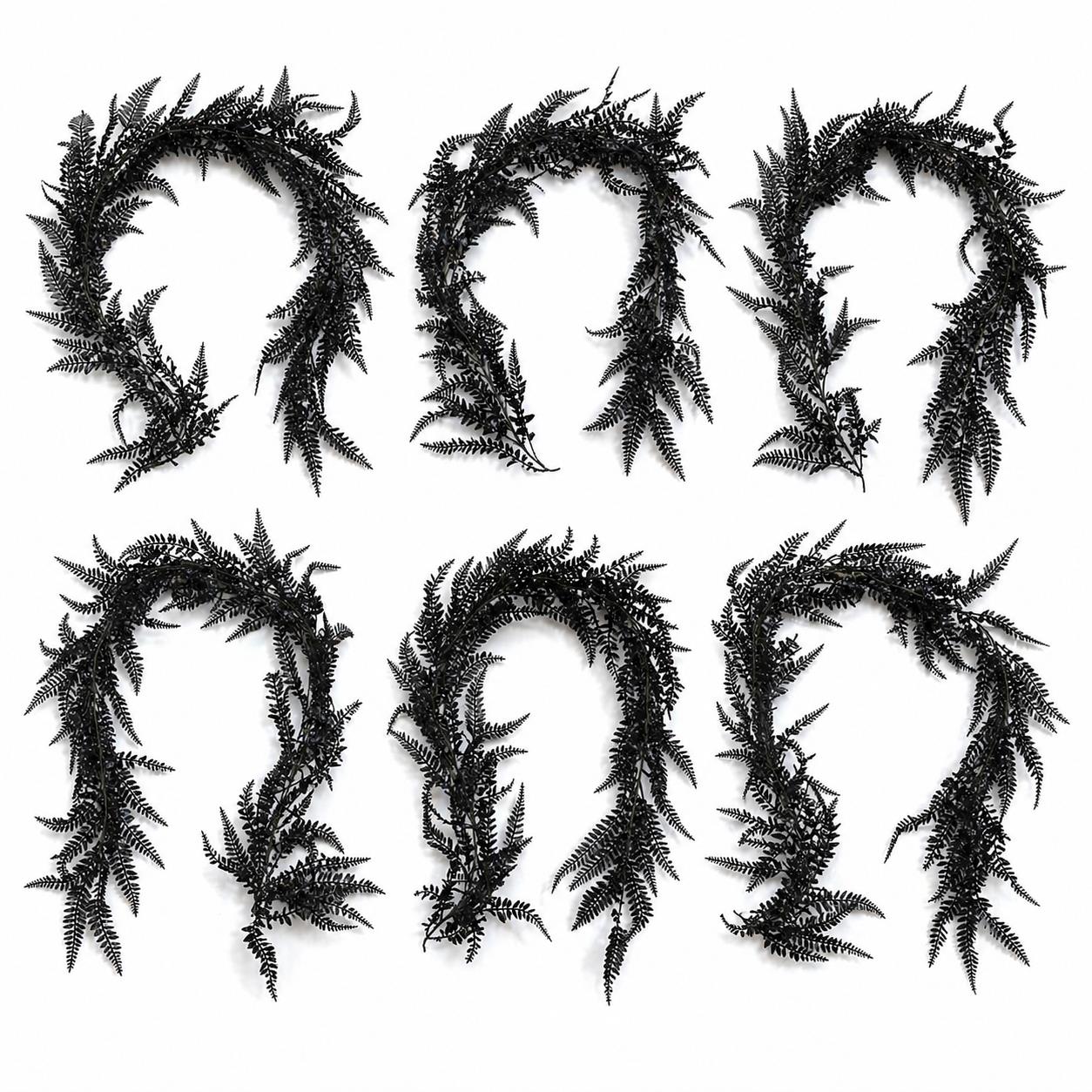 180cm Black Artificial Fern Garland Hanging Foliage Decoration