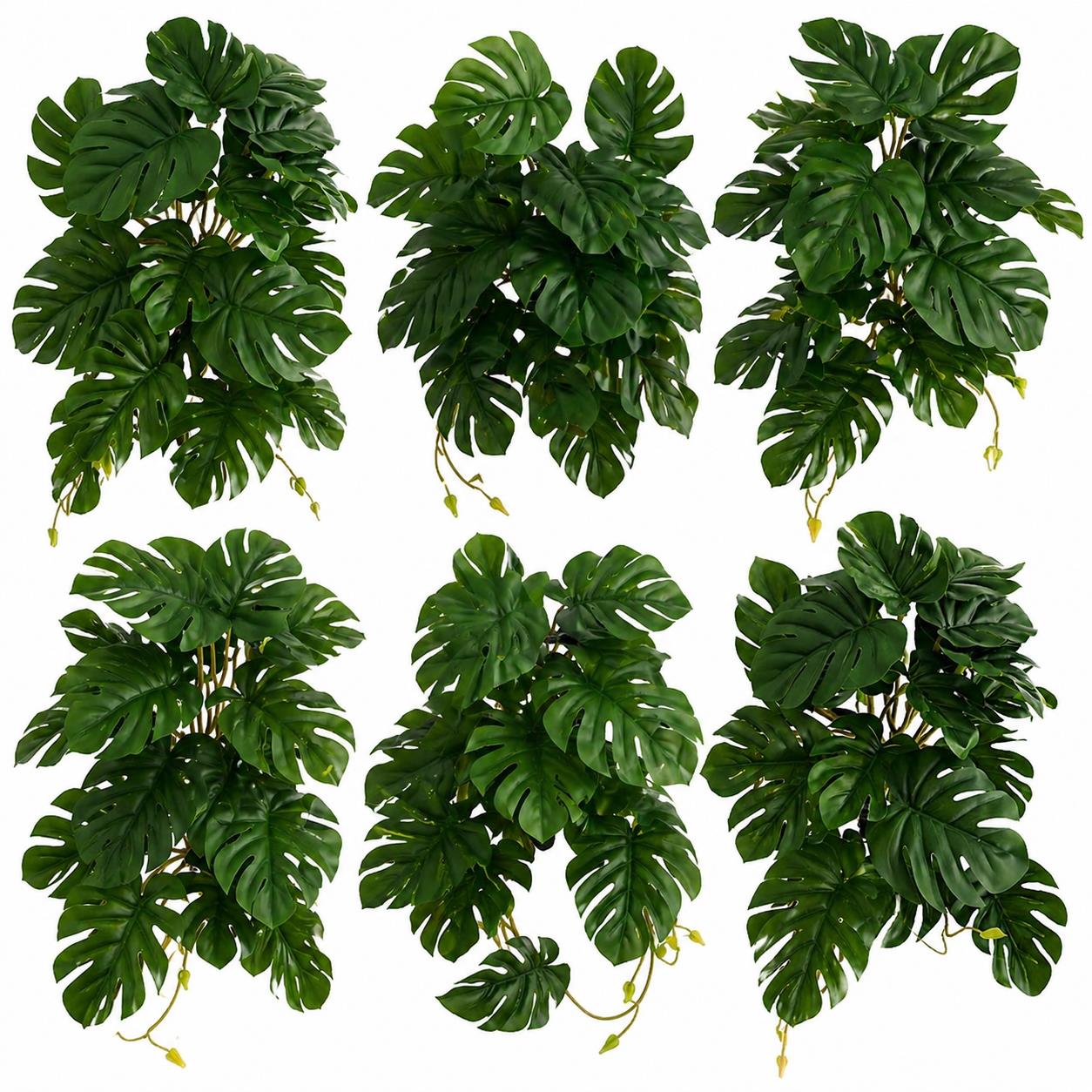 25cm Realistic Monstera Stem Plant - Dark Green