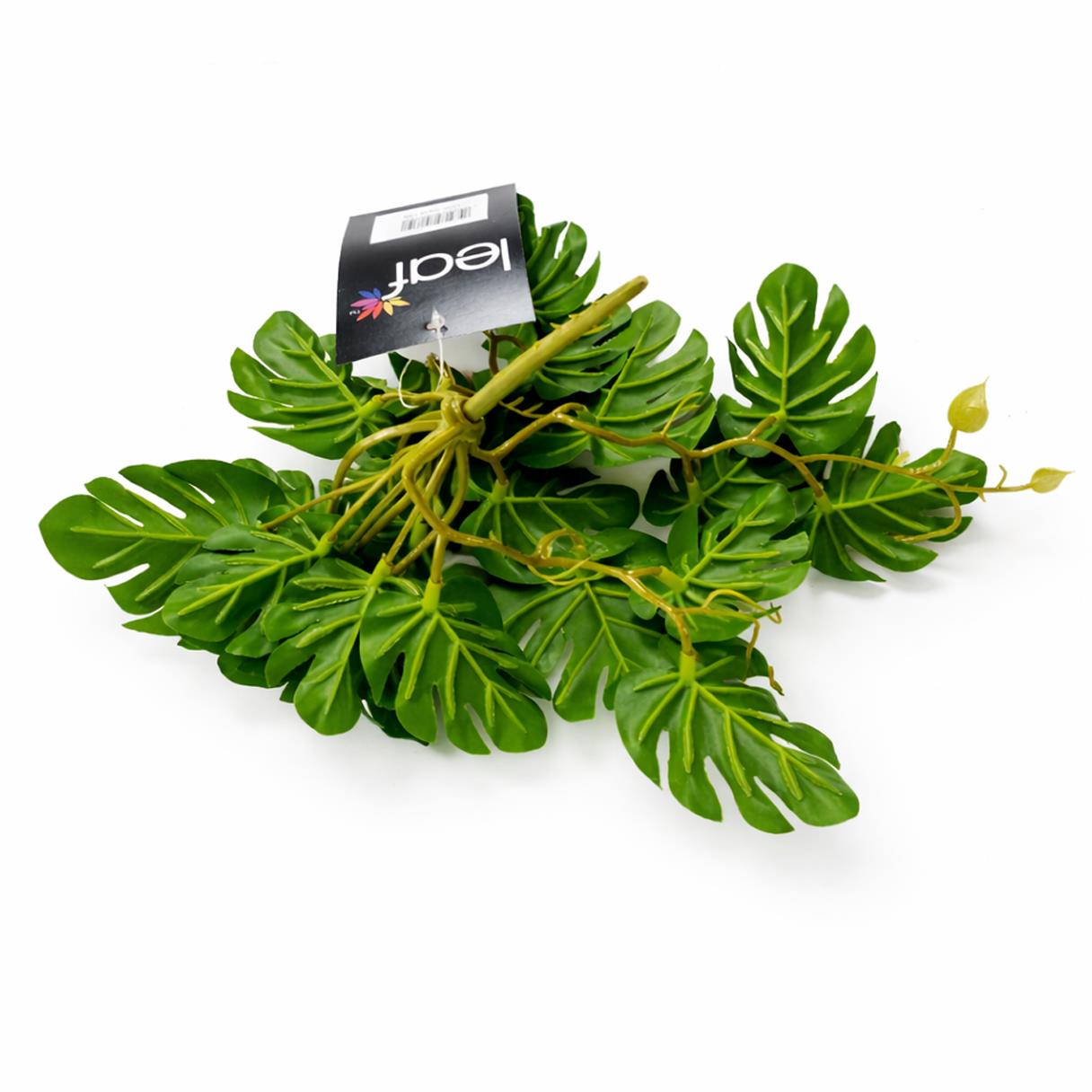 25cm Realistic Monstera Stem Plant - Dark Green