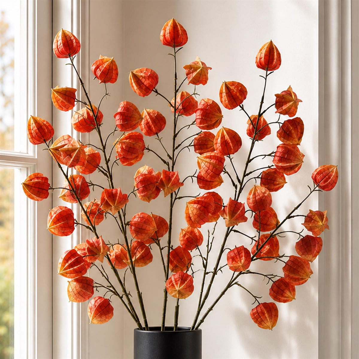 100cm Artificial Chinese Lantern Physalis Spray