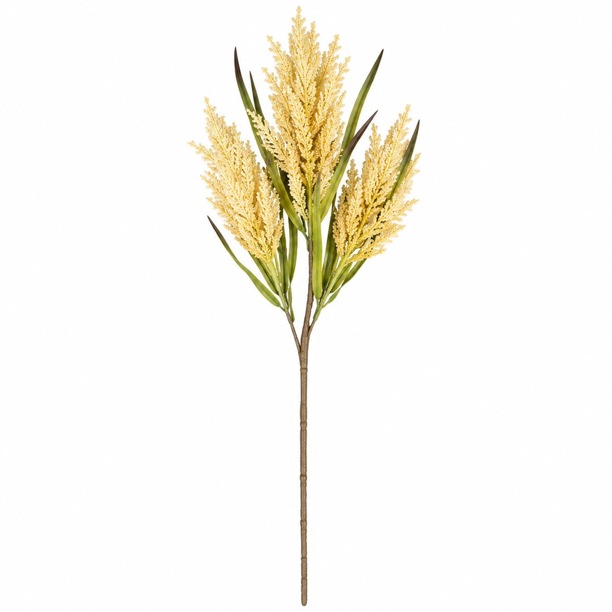 65cm Artificial Pale Yellow Plume Grass Spray – image 2