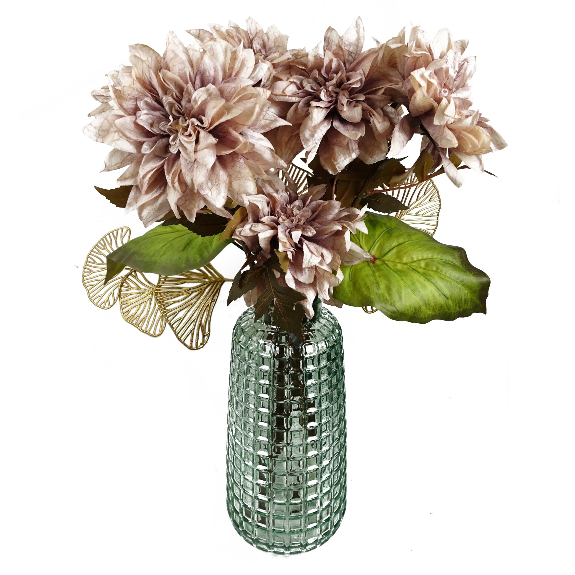 65cm Golden Leaves Flower Arrangement Decoration