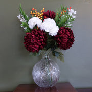 70cm Künstliche rote Chrysanthemen-Glaskugelvase
