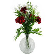 65cm künstliche rote Nelken Glaskugel-Vase