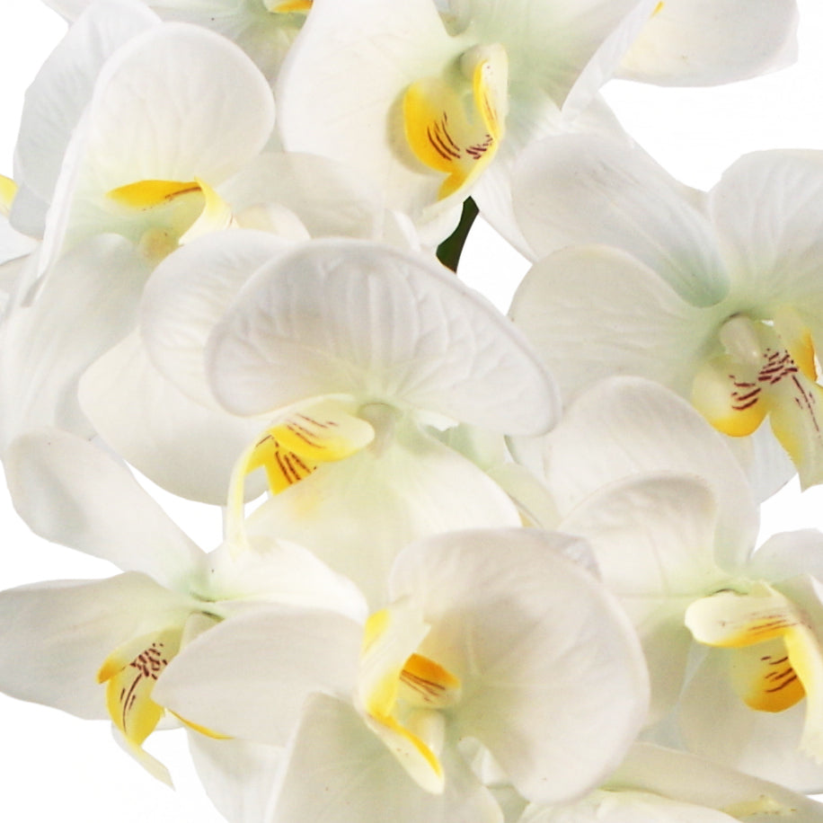 52cm Artificial Orchid Large -White / Silver
