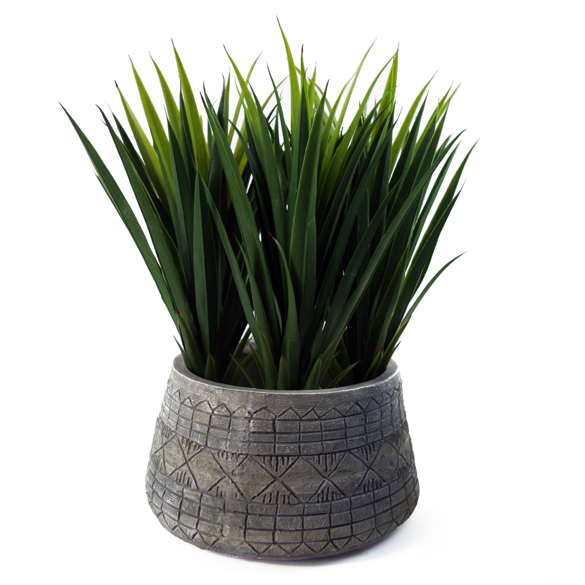 22cm x 37cm Large Grey Gliese Embossed Planter