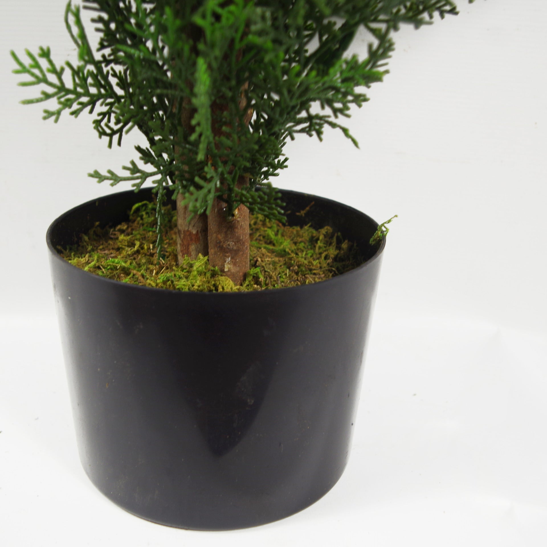 90cm Artificial Cypress Topiary Tree With Natural Wood Trunk