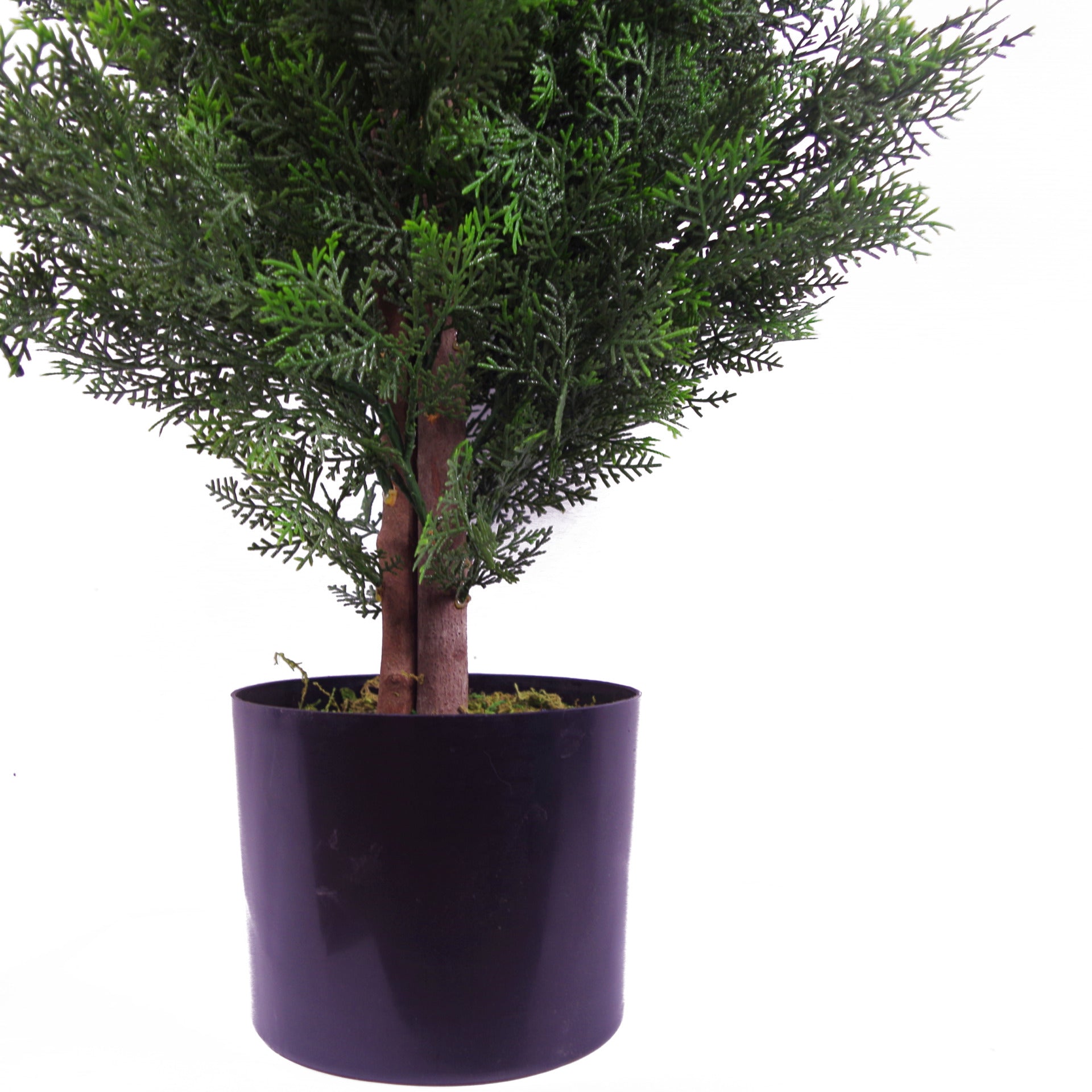90cm Artificial Cypress Topiary Tree With Natural Wood Trunk