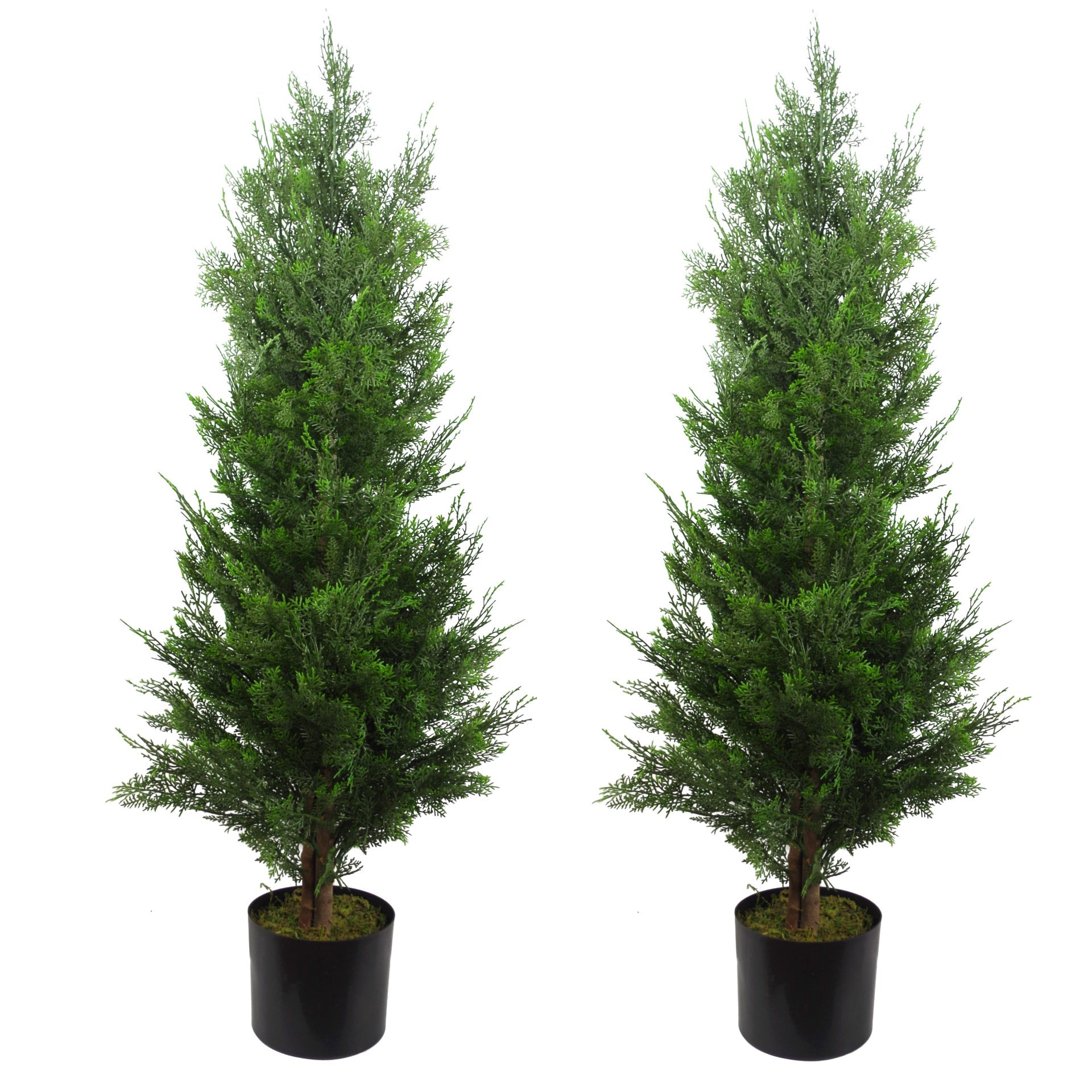 90cm Artificial Cypress Topiary Tree With Natural Wood Trunk