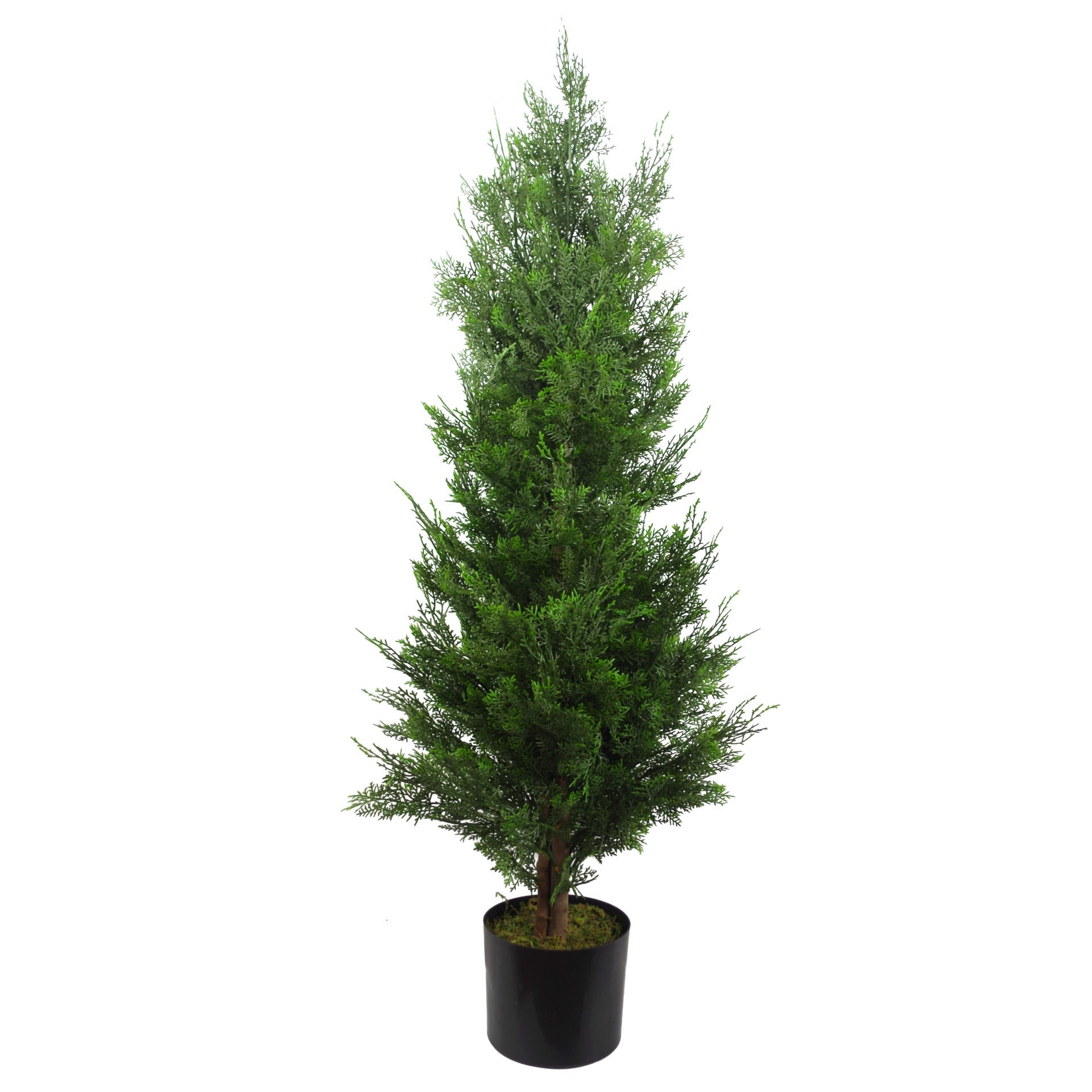 90cm Artificial Cypress Topiary Tree With Natural Wood Trunk