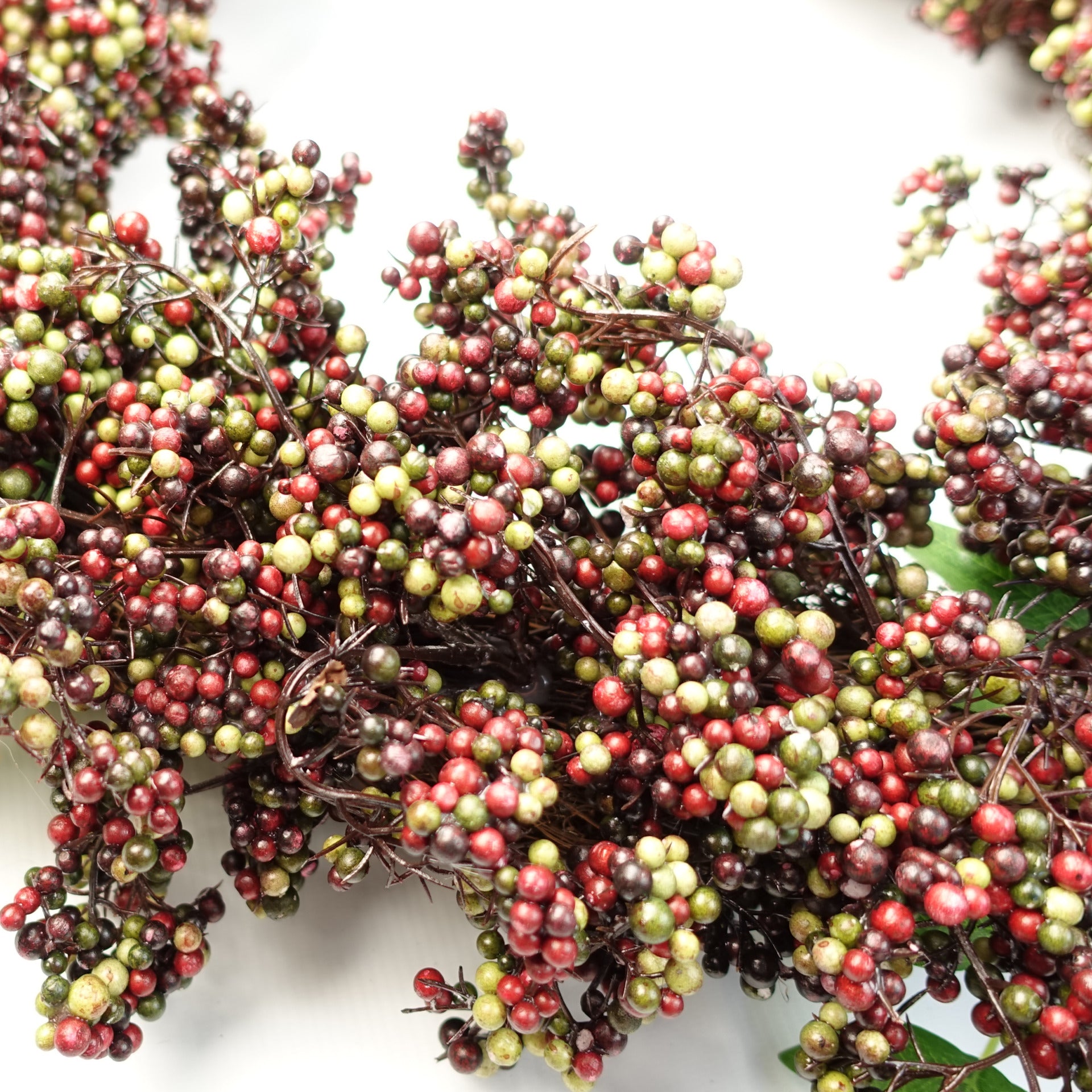 55cm Artificial Hanging Black Berry Wreath