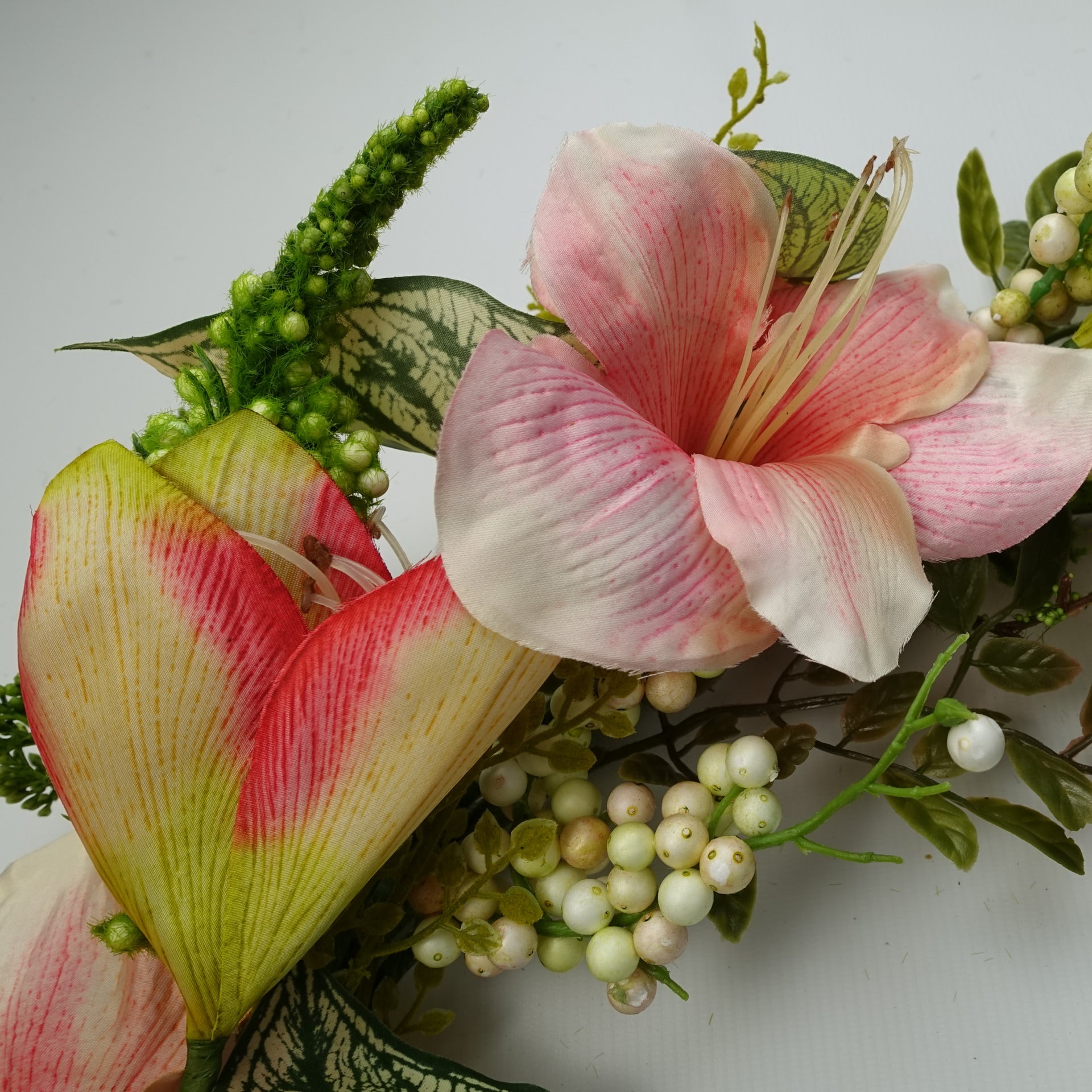 60cm Künstlicher Rosa Lilienkranz