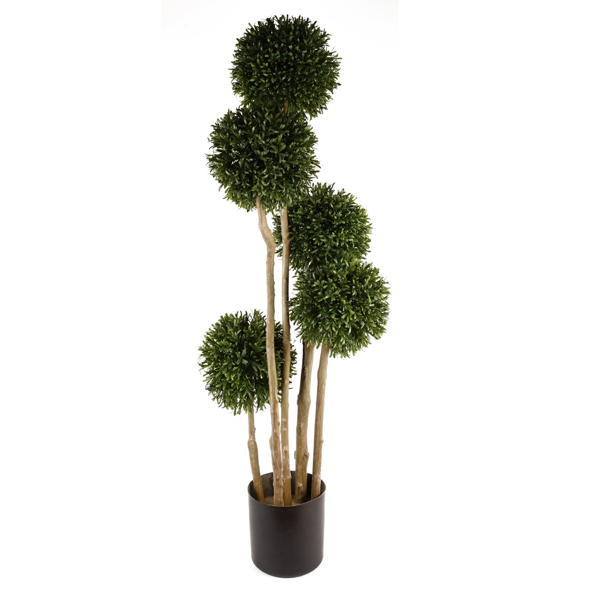 120cm UV Resistant Balls Topiary - 480 Leaves - Natural Trunk