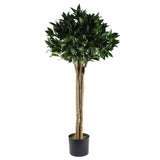 120cm Artificial Bay Tree Laurel UV Resistant Outdoor Topiary