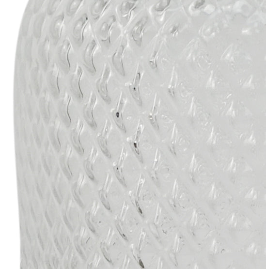 29cm Clear Glass Diamond Vase