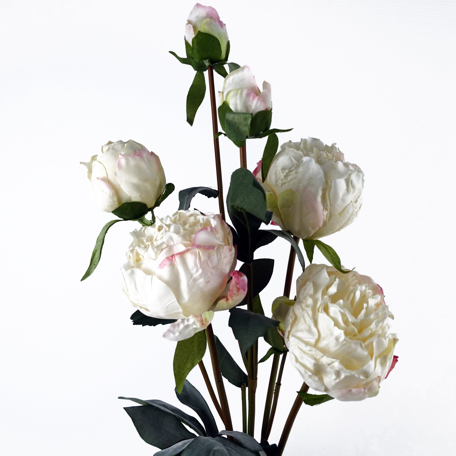 55cm Peony Artificial Flower Stems - 4 flowers 3 buds