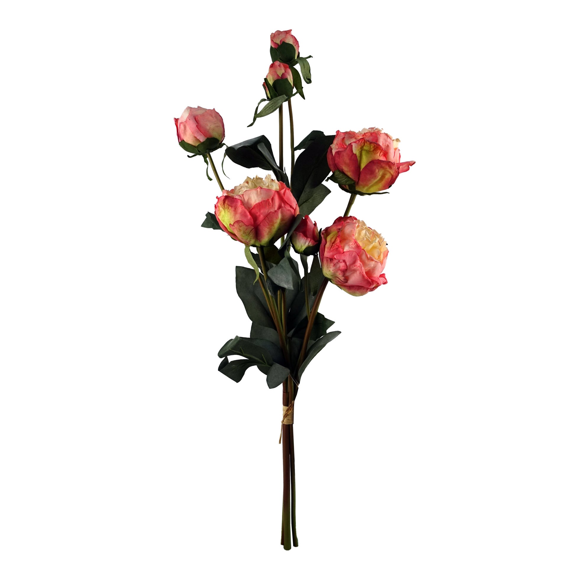 Vase bulle en verre avec chrysanthème rose artificiel de 60 cm