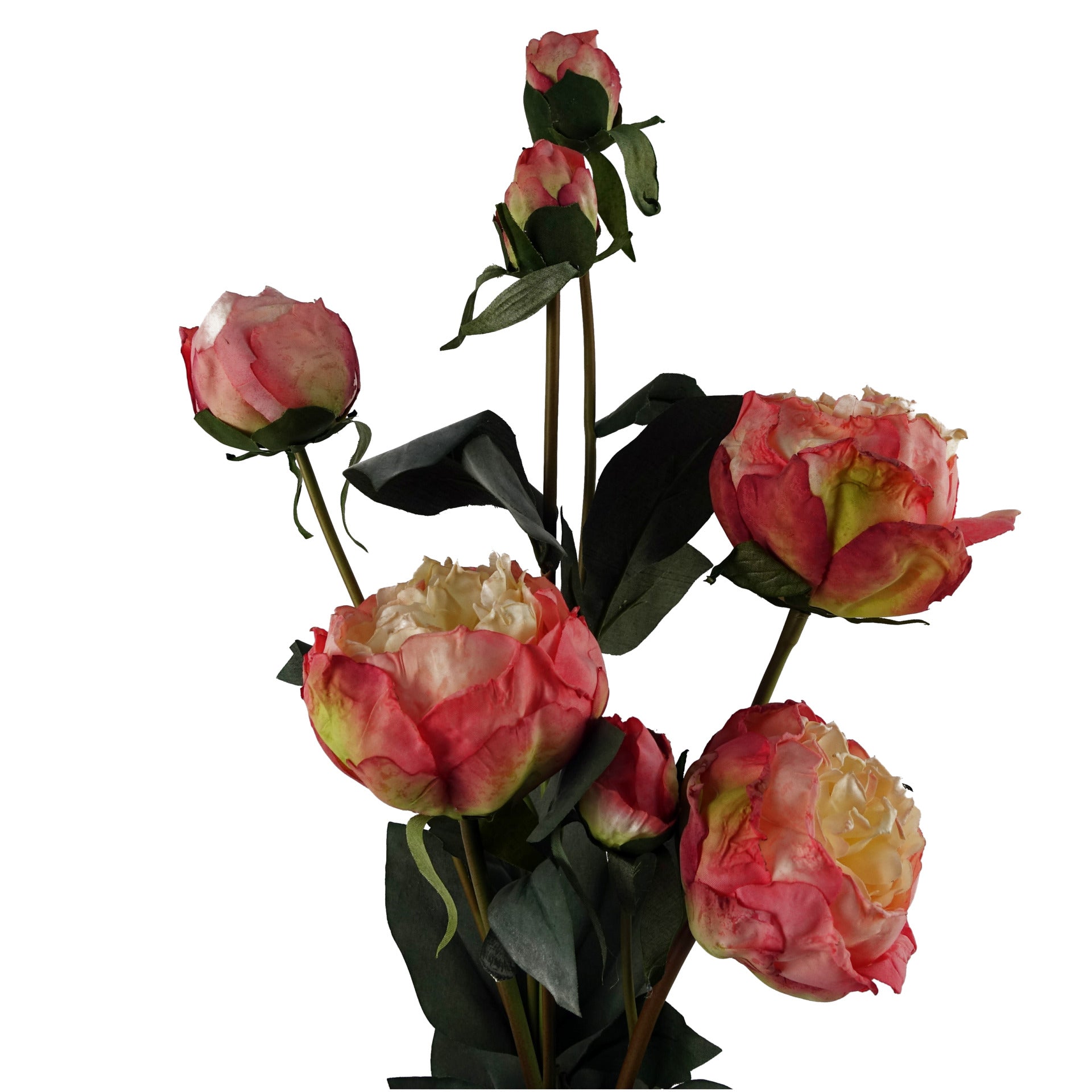 55cm Peony Artificial Flower Stems - 4 flowers 3 buds