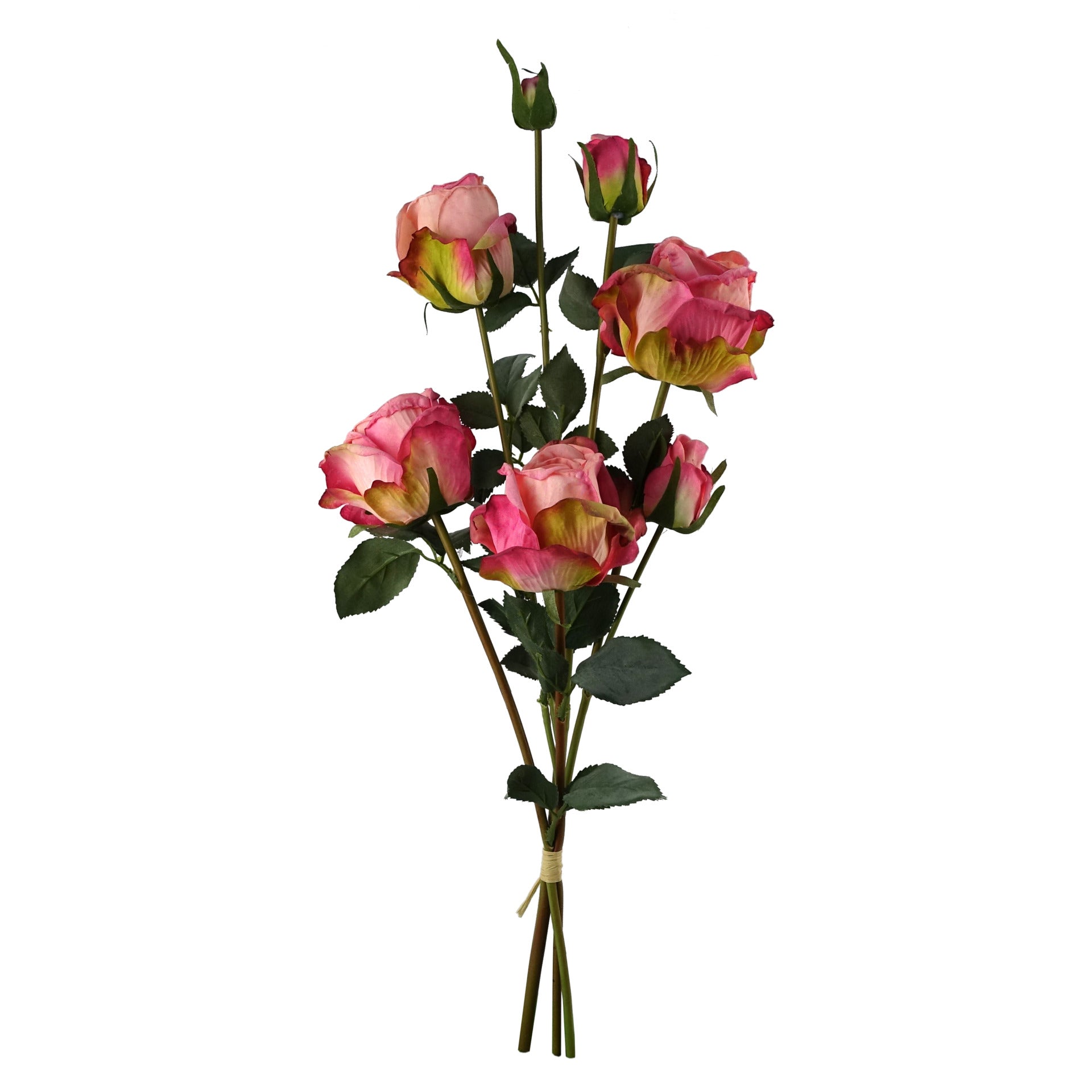 60 cm hohe künstliche rosa Rose im Glasgefäß