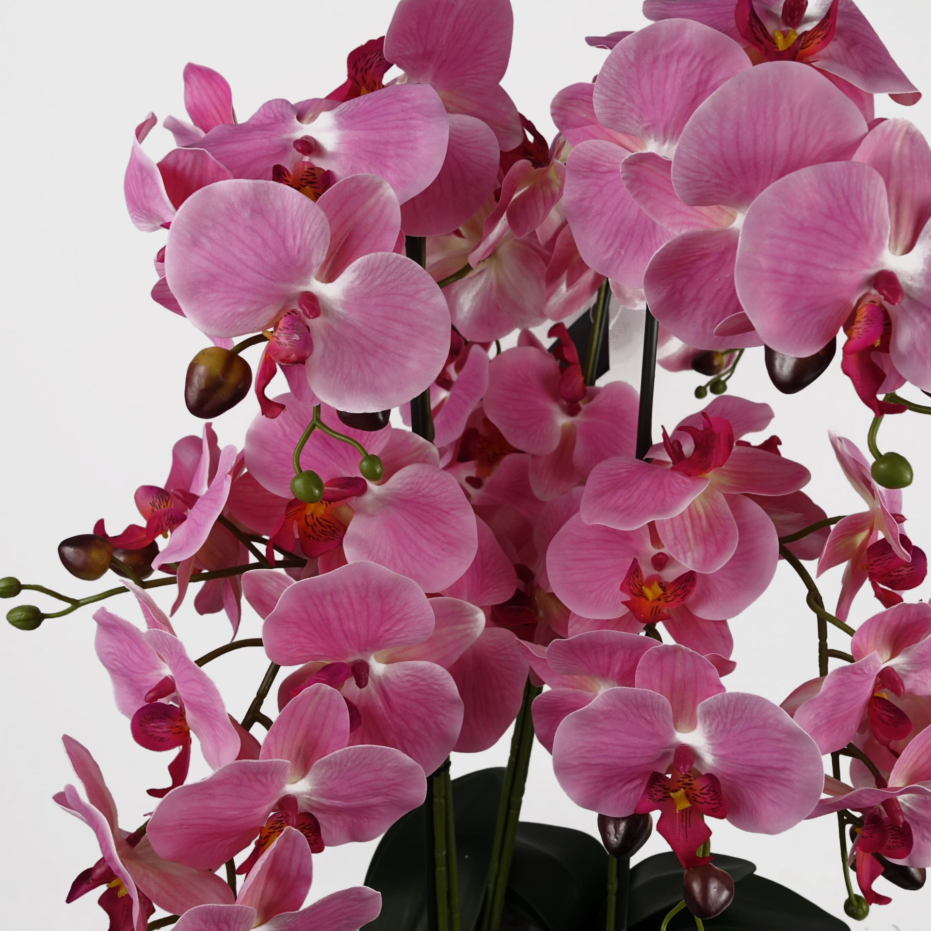 60cm Orchid Artificial Pink - Marble Effect Ceramic Planter