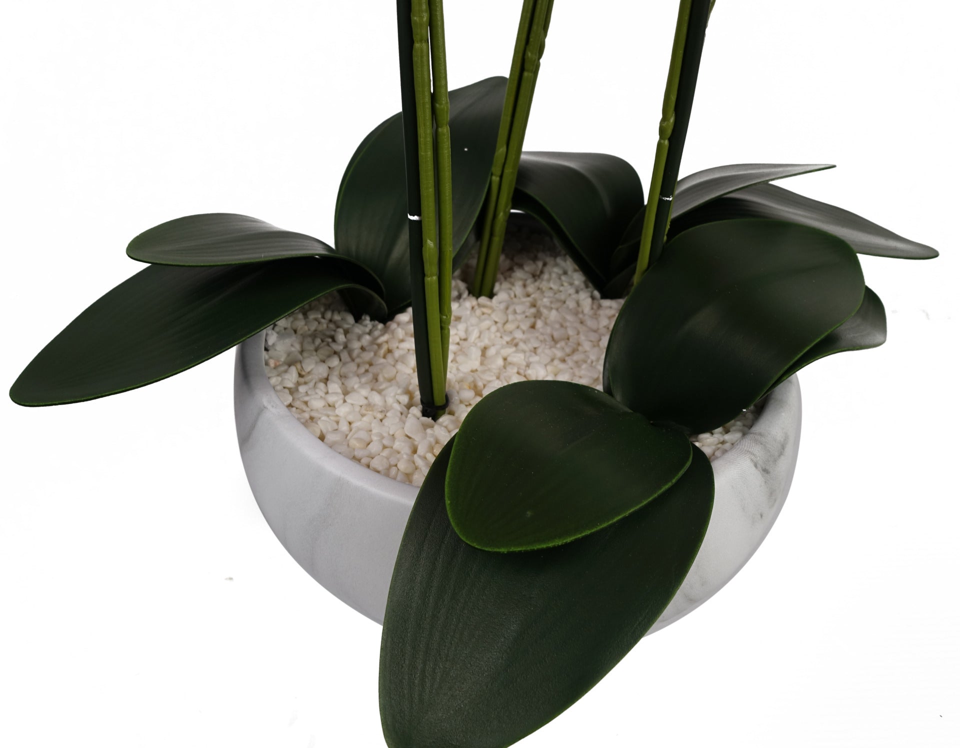 60 cm Orchidee künstlich Pink - Keramik-Übertopf in Marmoroptik