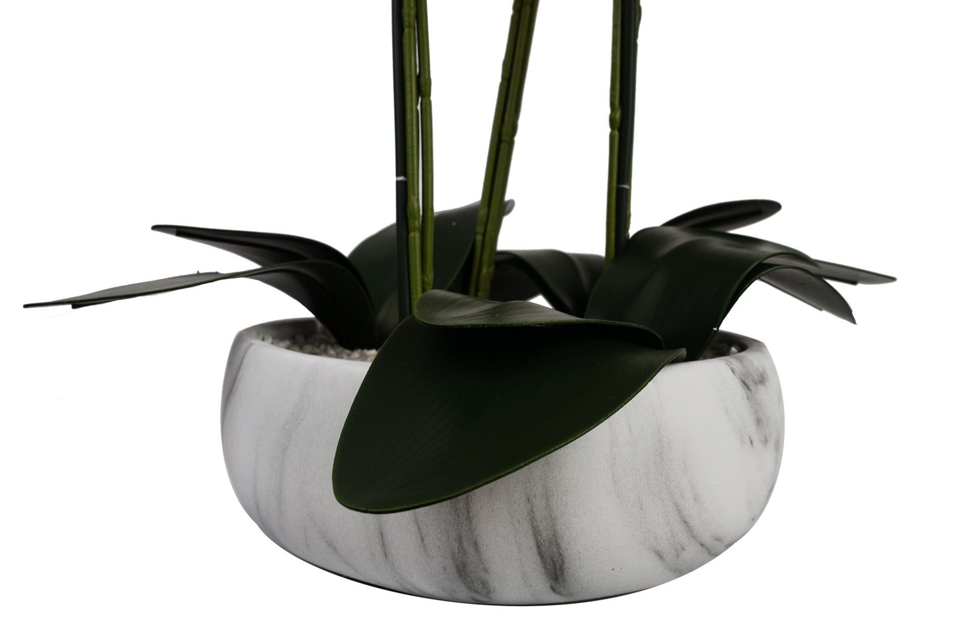 60cm Orchid Artificial White - Marble Effect  Ceramic Planter