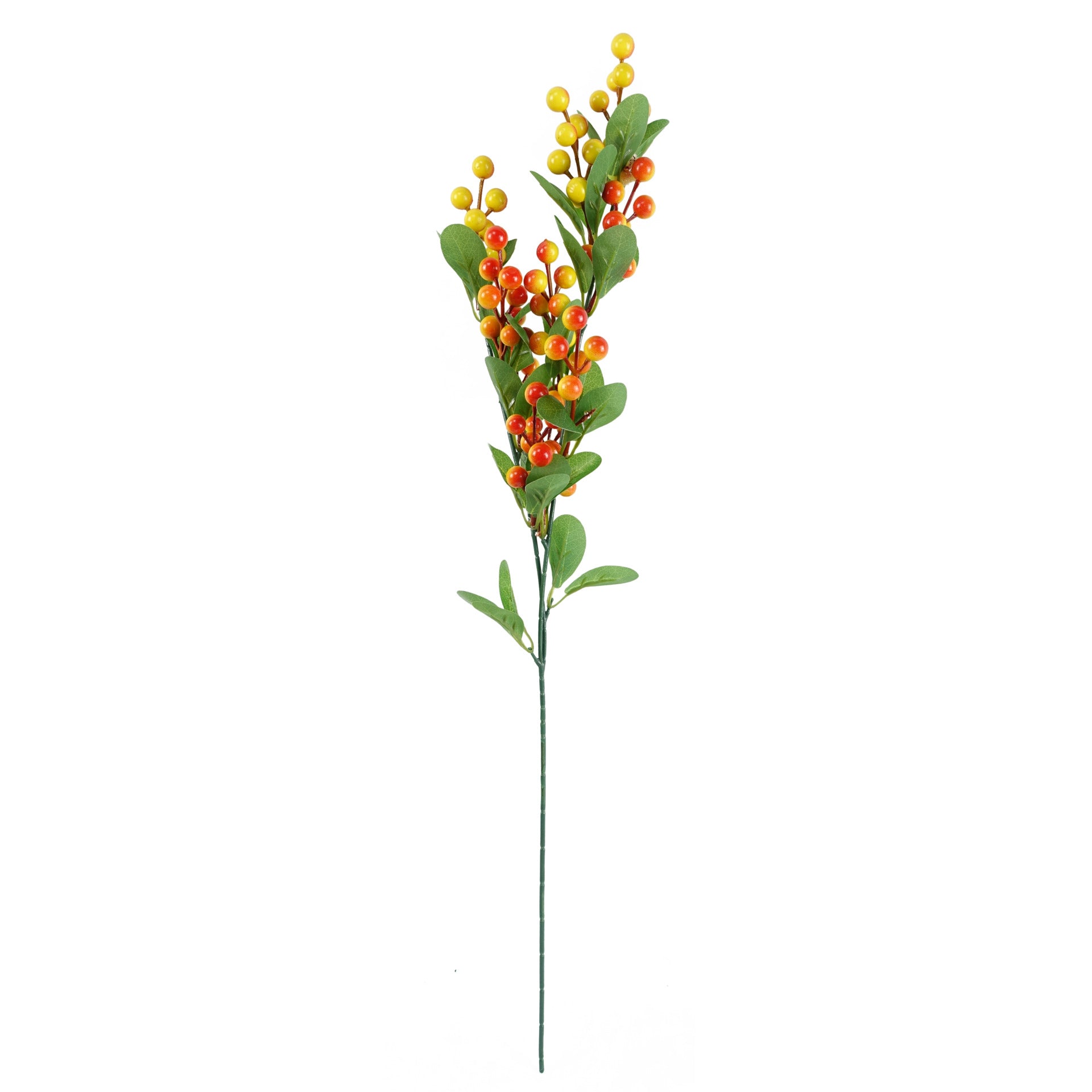 80 cm künstliches Orangen-Chrysanthemen-Blattwerk und Glasvase