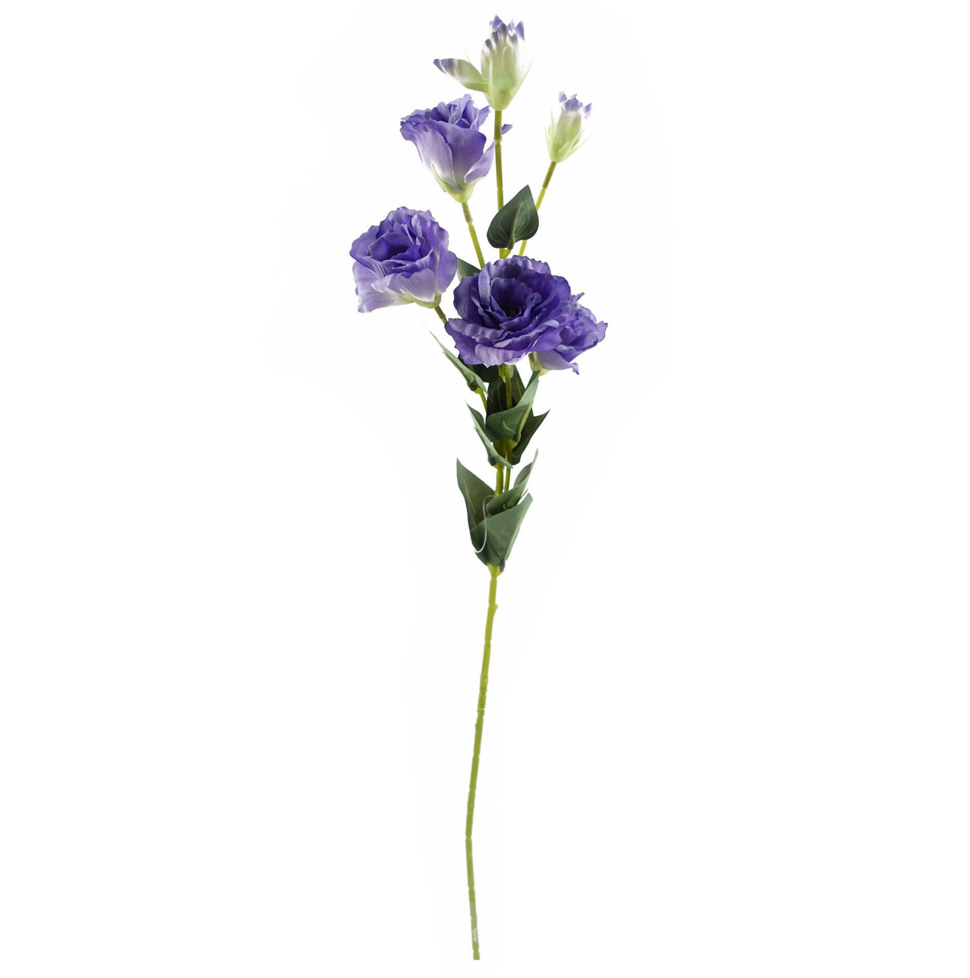 60cm künstliches Arrangement aus lila Wildrosen in einer silbernen Glasvase