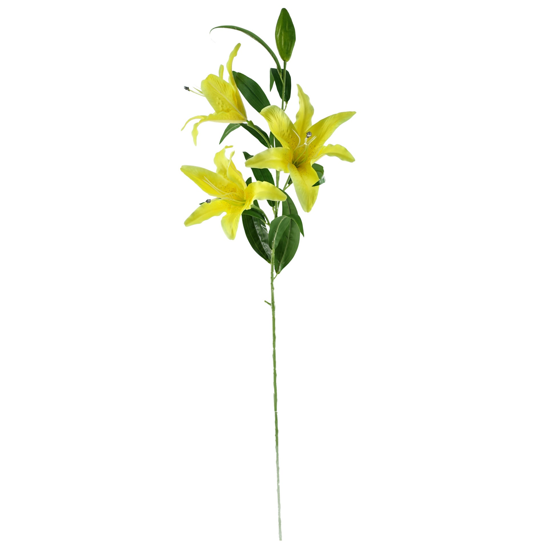 100cm Yellow Lily Black Eucalptus Glass Ball Vase