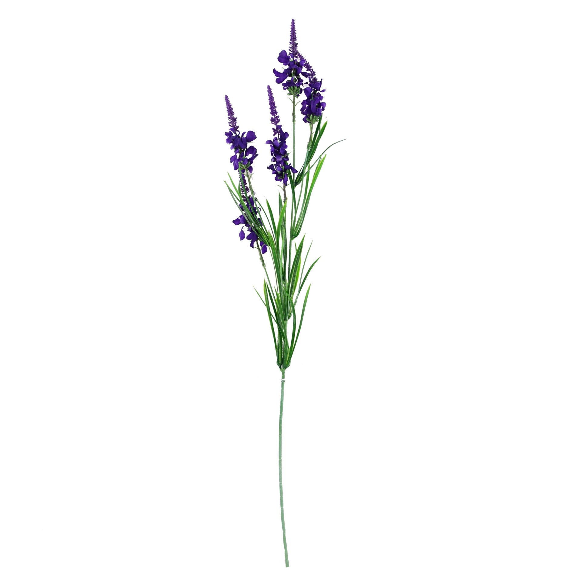 80cm Künstliche purpurne Rittersporne und Beeren in Glasvase