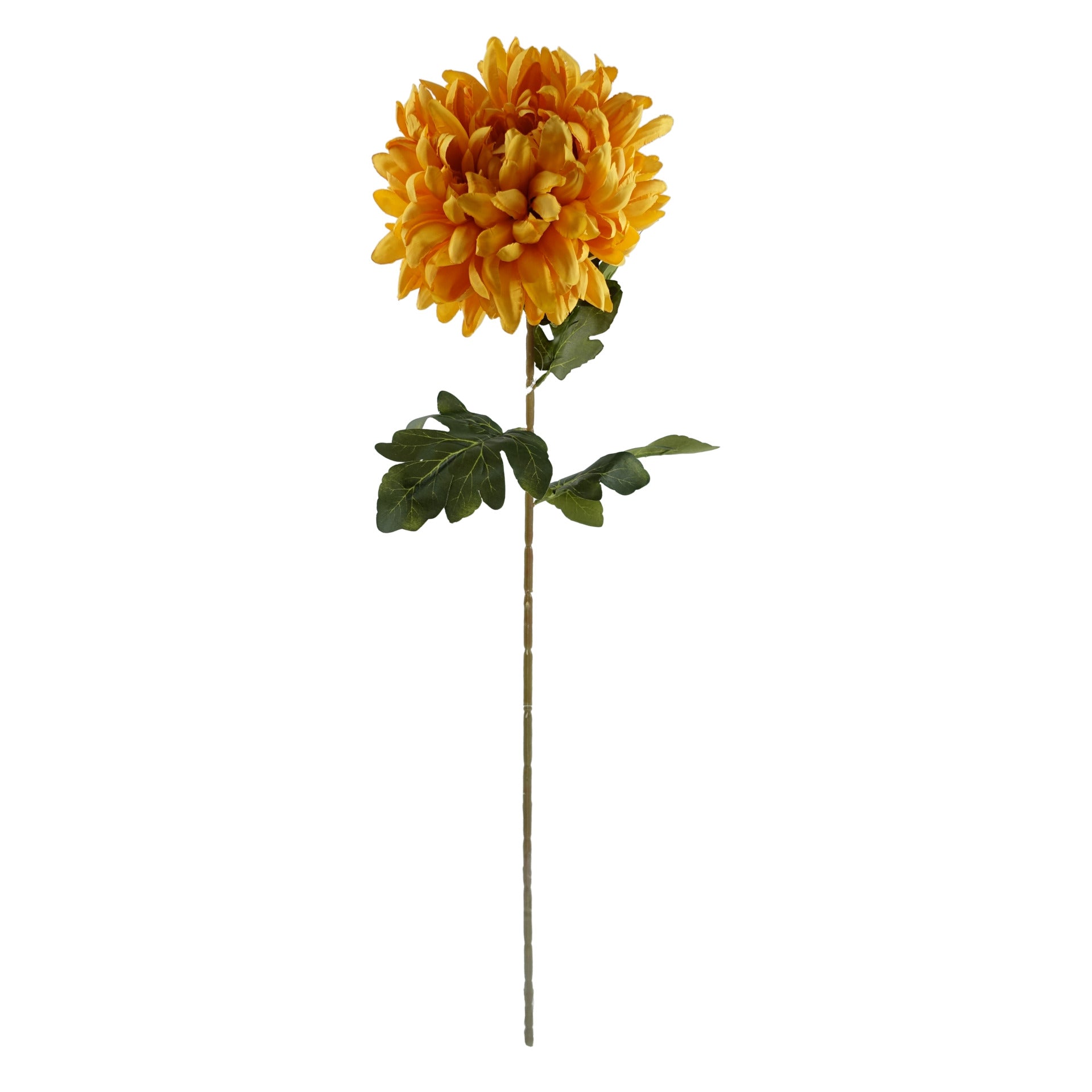 Vase en verre avec composition florale artificielle orange et noire de 65 cm