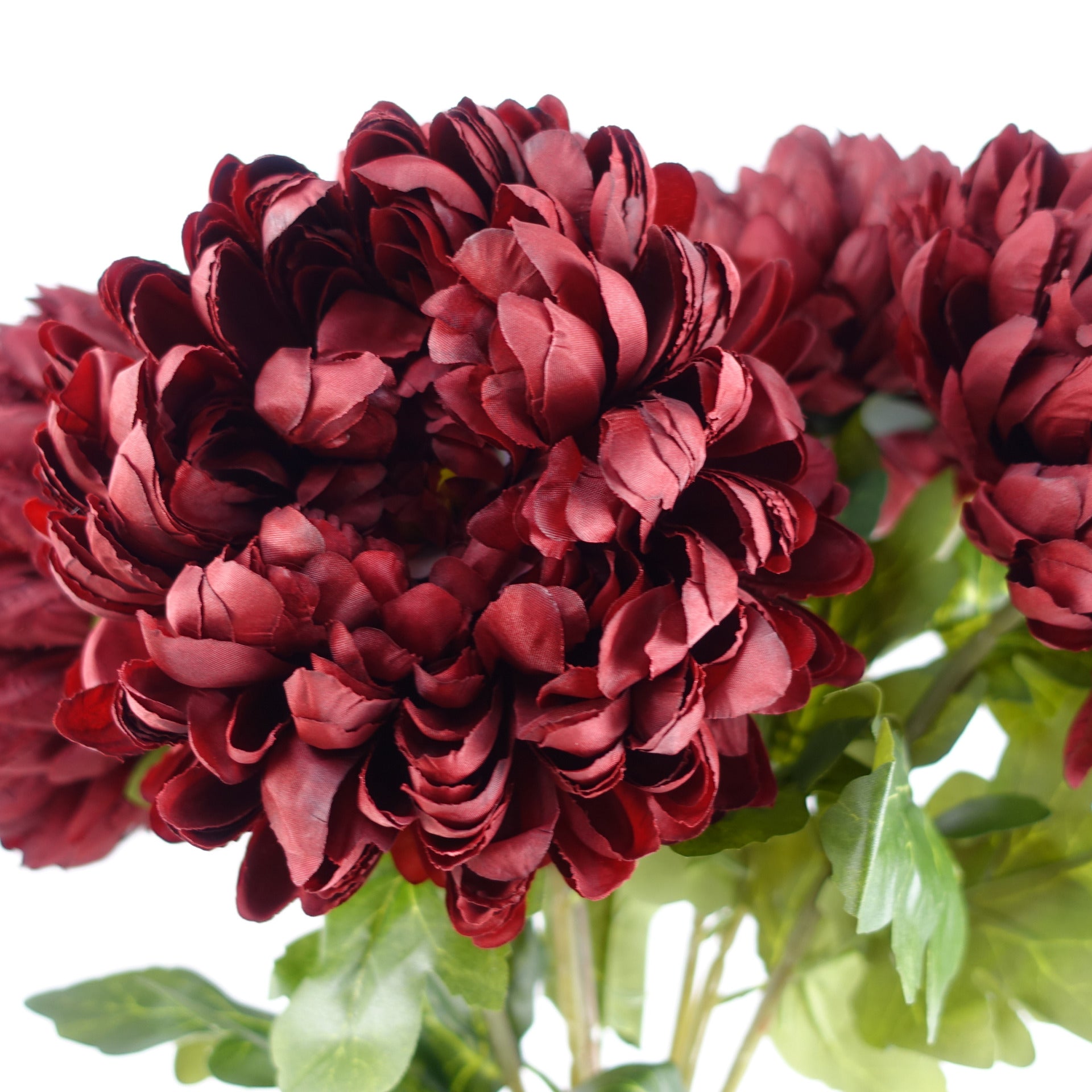 70cm Künstliche rote Chrysanthemen-Glaskugelvase