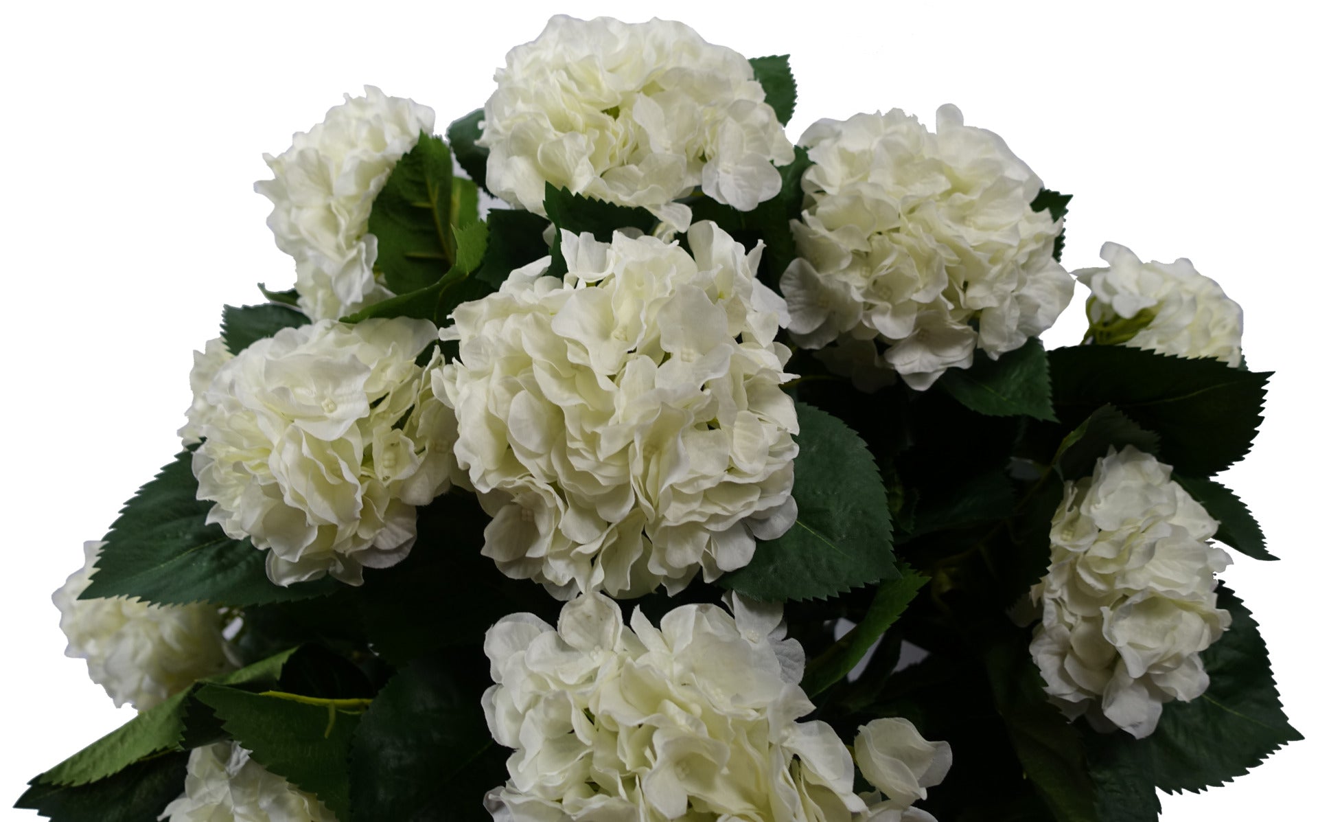 70cm Artificial White Bush Hydrangea Plant Potted