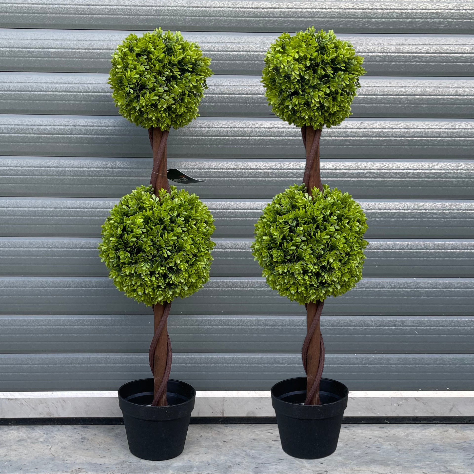 90cm Green Double Ball Boxwood Topiary Tree