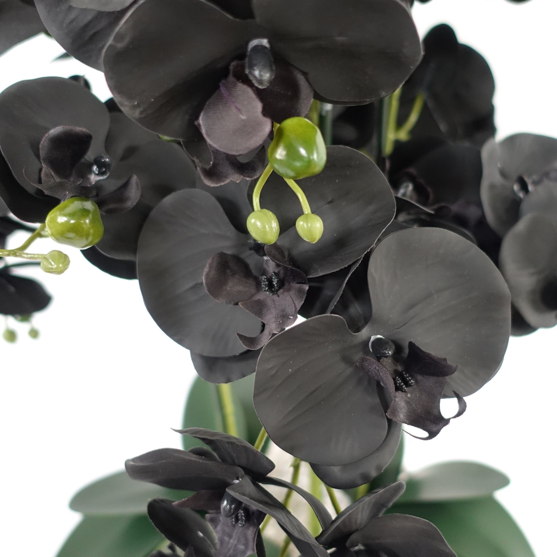 60cm Orchid Artificial Black - White Marble Ceramic Planter