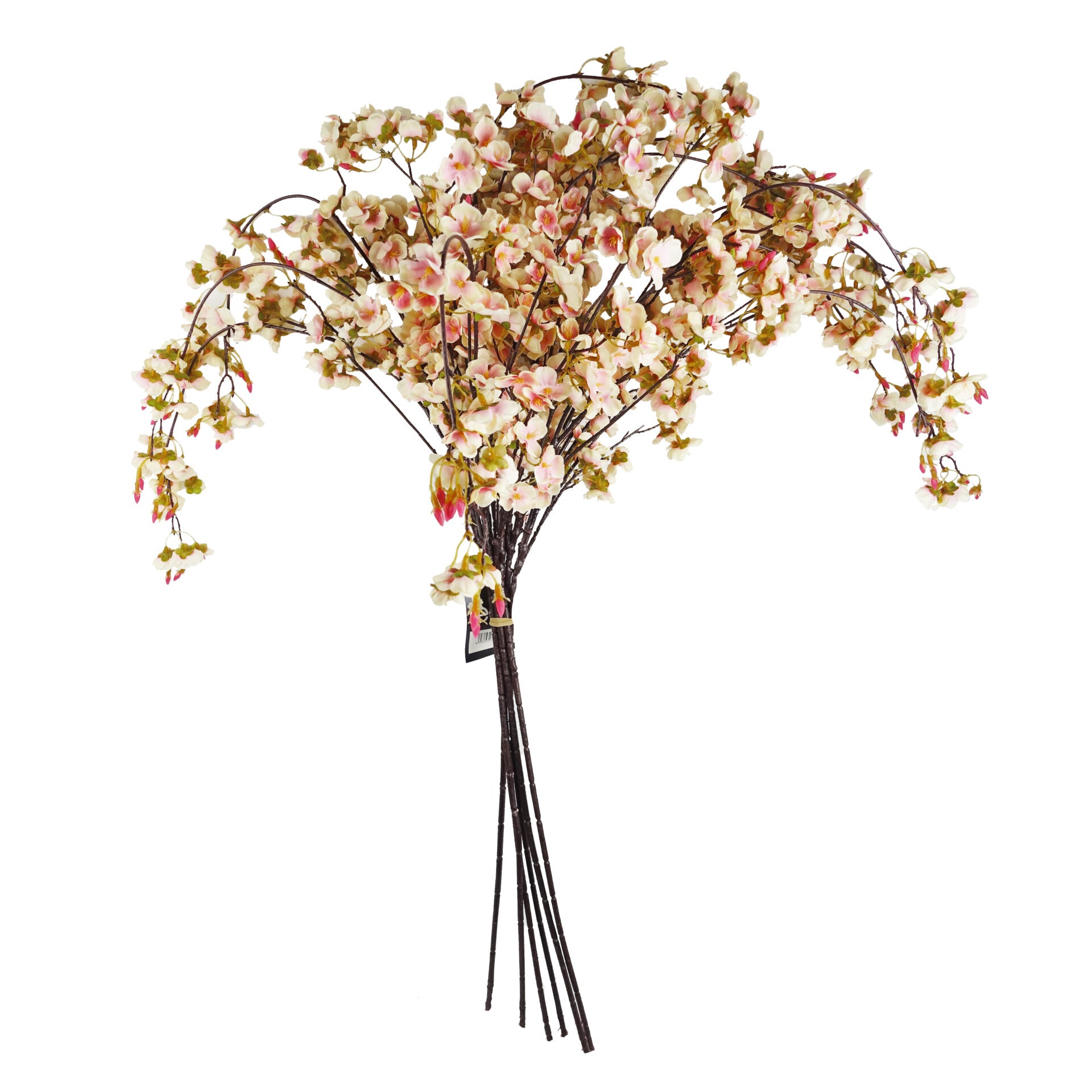 110cm Natural Pink Trailing Cherry Stem Spray Artificial