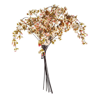 110cm Natural Pink Trailing Cherry Stem Spray Artificial