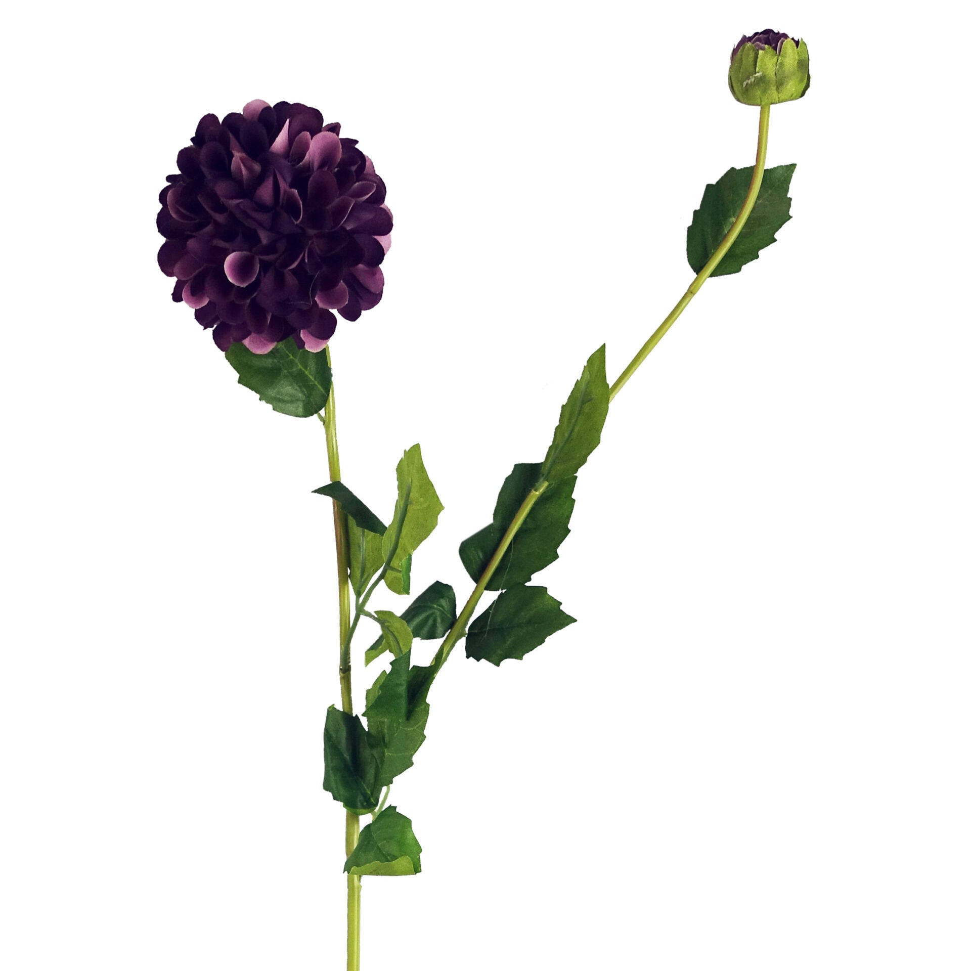 75cm Artificial Dahlia PomPom Flower Stem Realistic