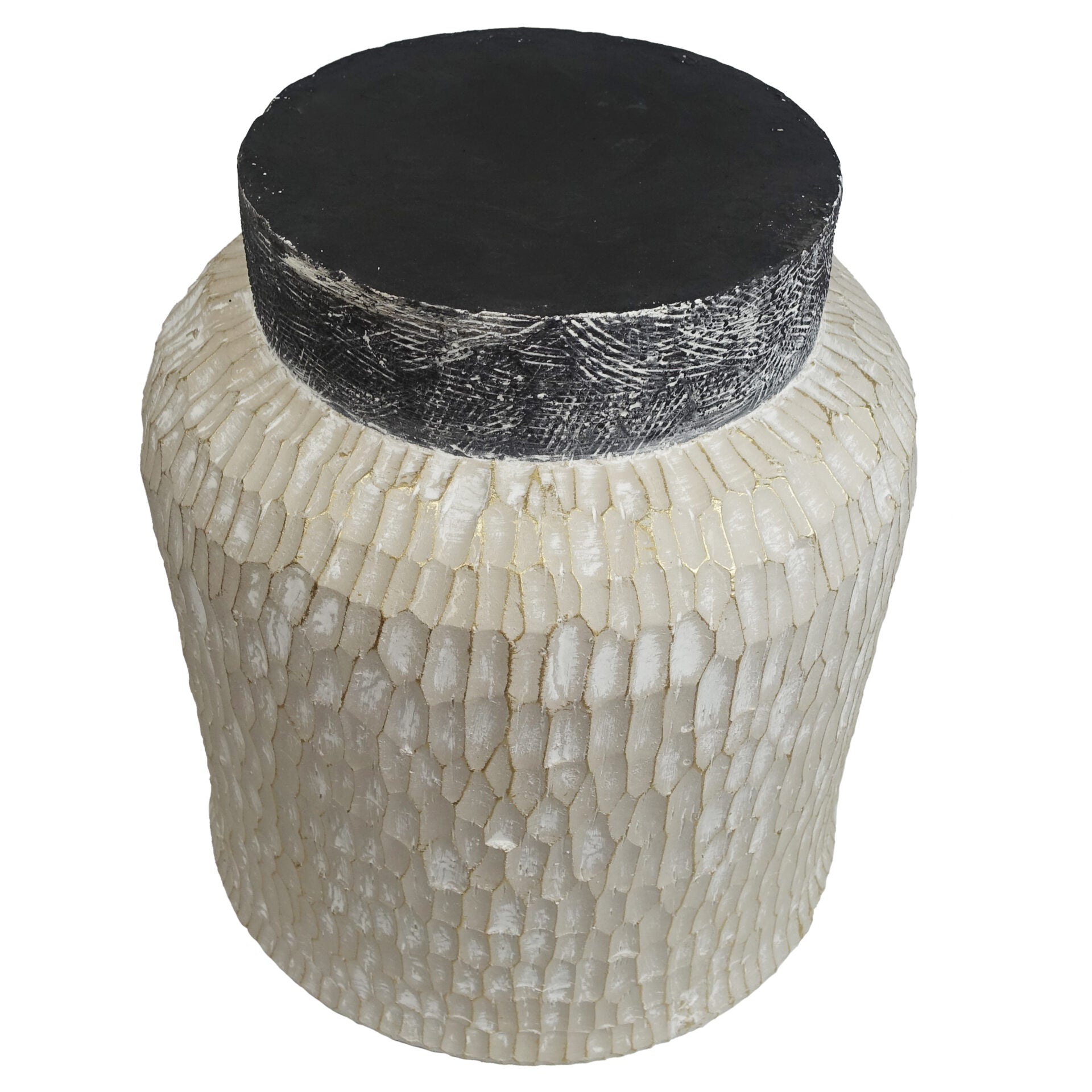 32cm x 29cm Brushed Gold Stone Effect Planter Composite Plant Pot