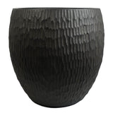 43cm Inoke Embossed Large Grey Composite Planter Plant Pot
