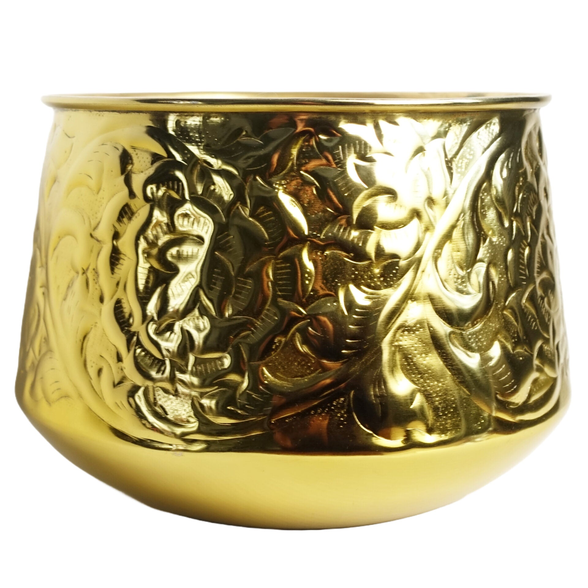 18cm Gold Swirl Metal Planter by Leaf