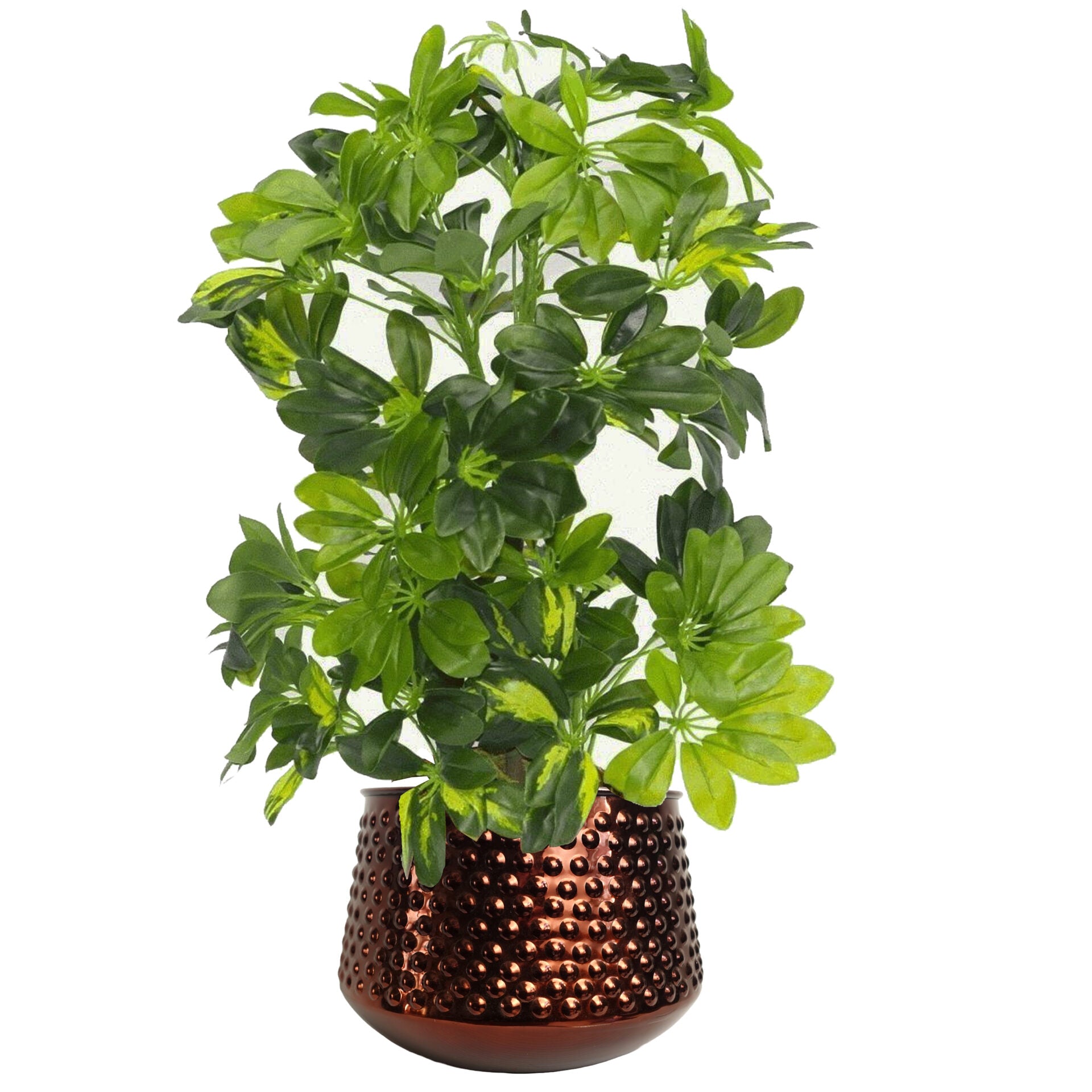 18cm Antique Copper Metal Planter by Leaf